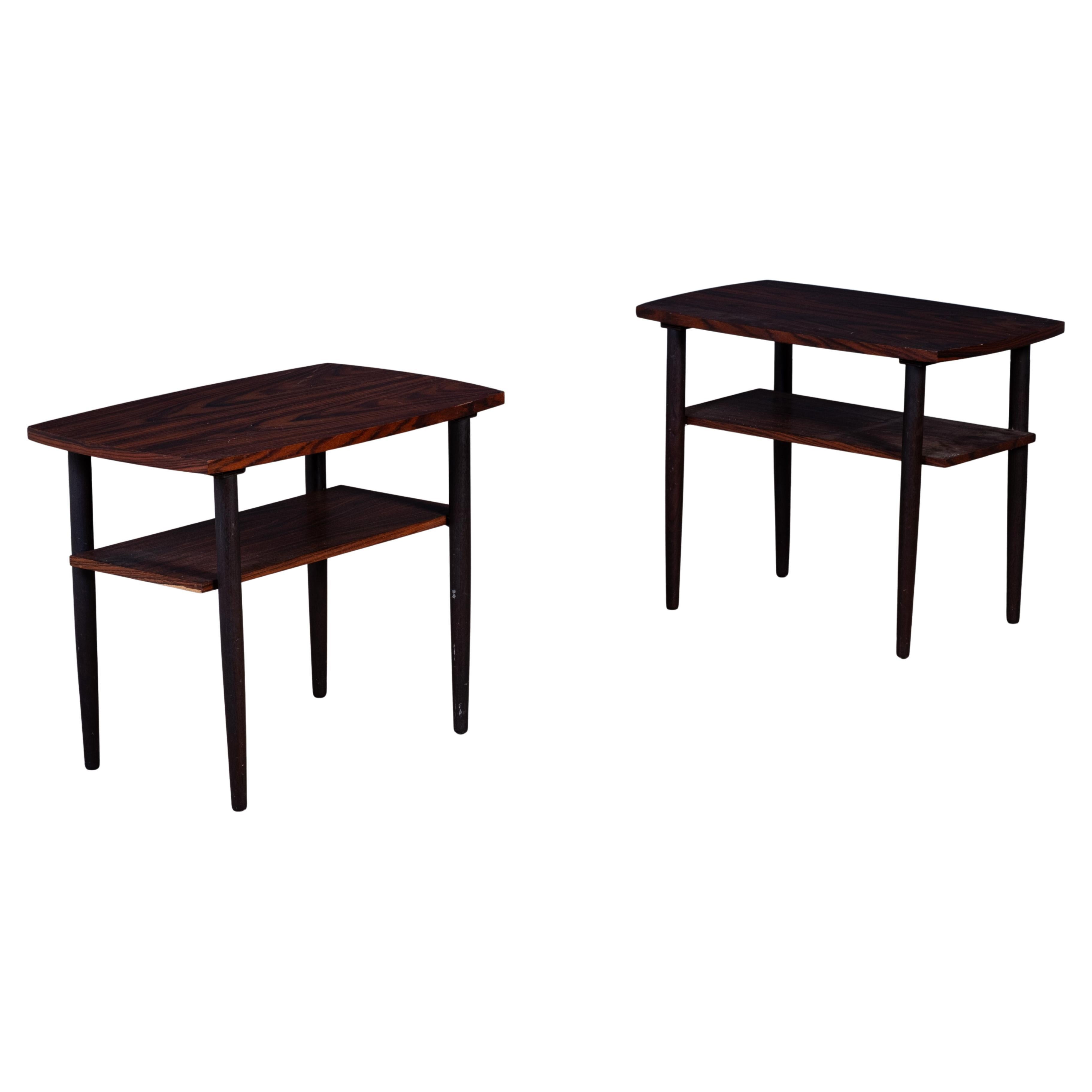 Pair of Danish Rosewood Side Tables, Denmark, 1960s