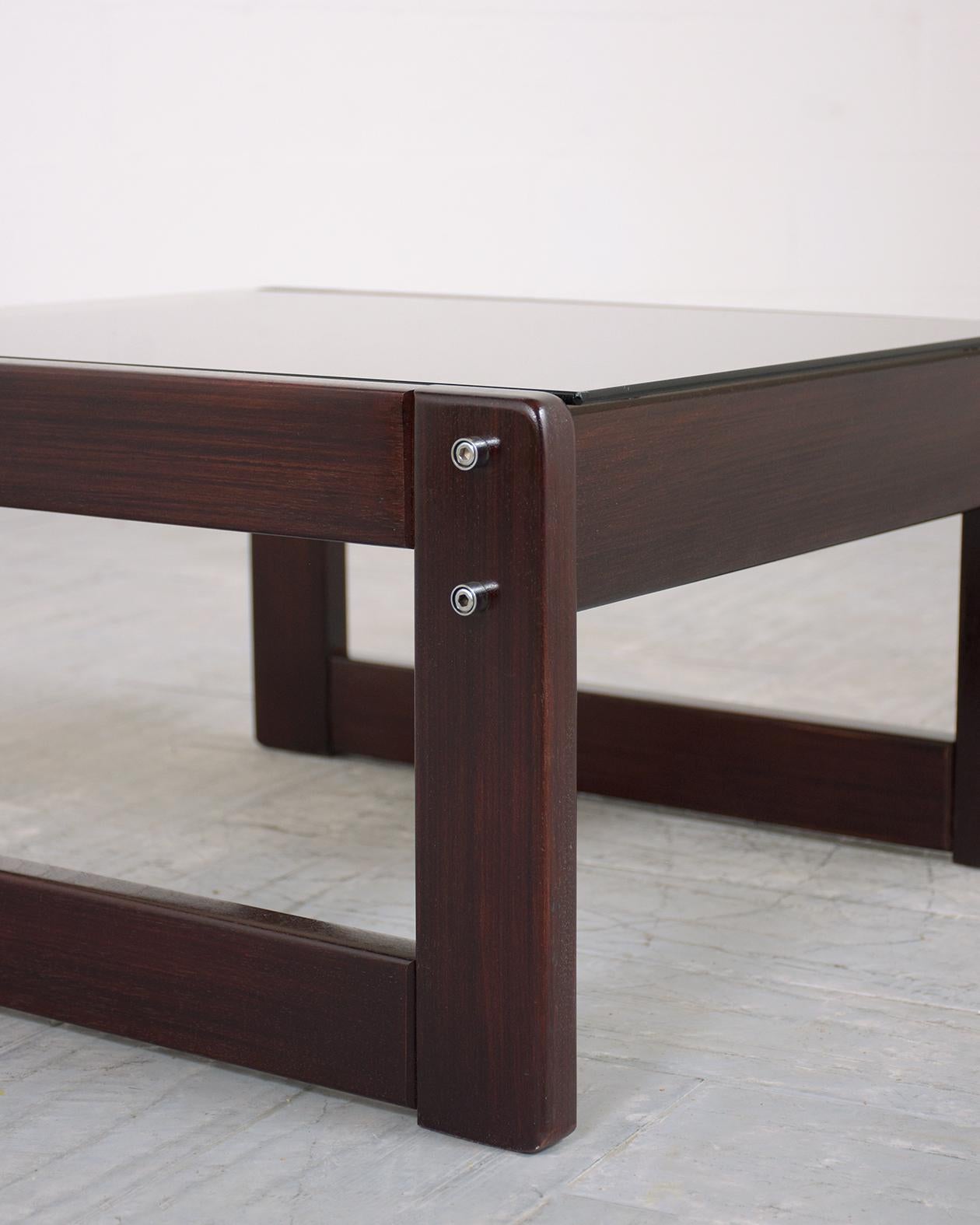 Steel Danish Modern Rosewood Side Tables