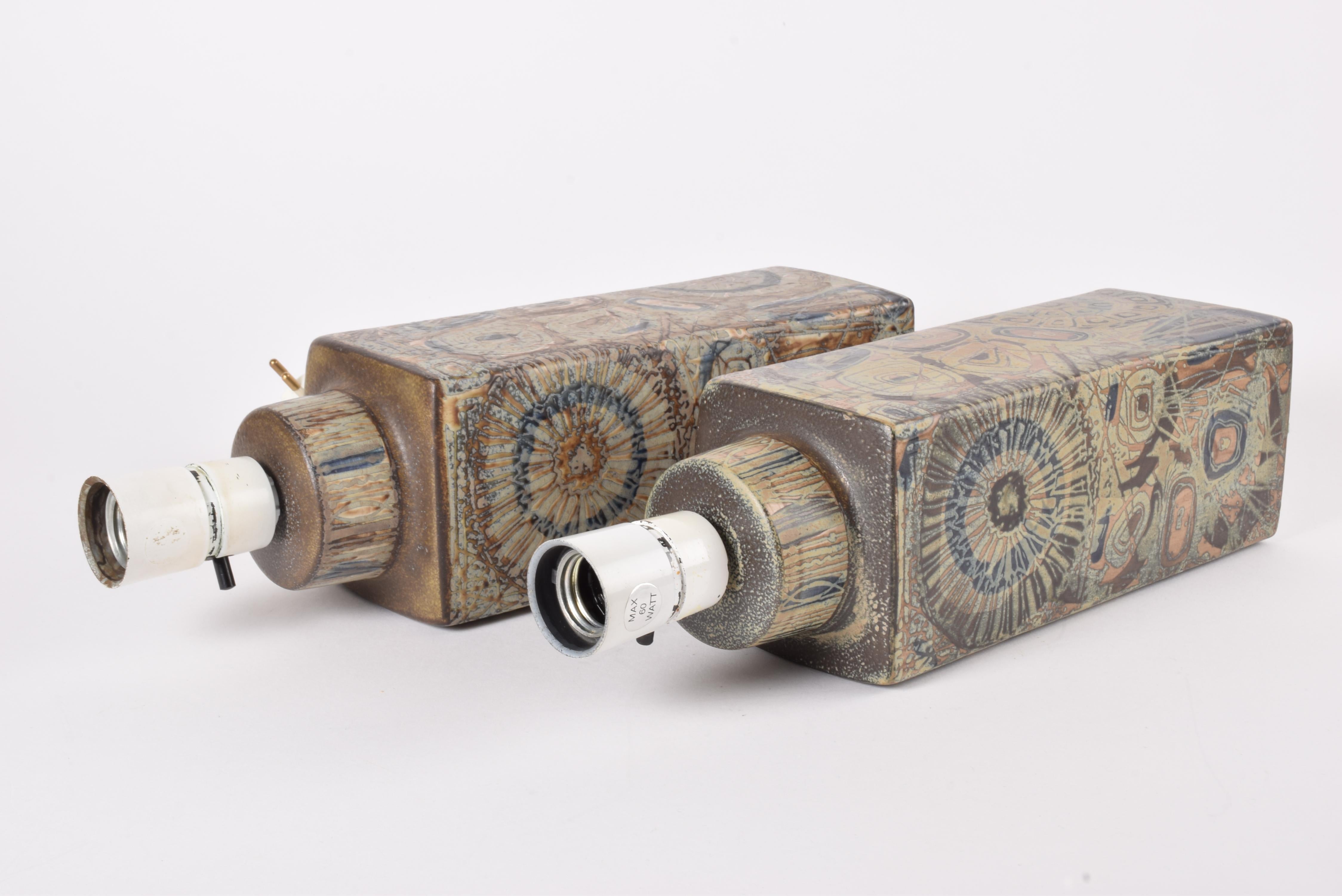 Ein Paar dänische Royal Copenhagen Baca Tischlampen Braun von Nils Thorsson 1970s (Mitte des 20. Jahrhunderts) im Angebot