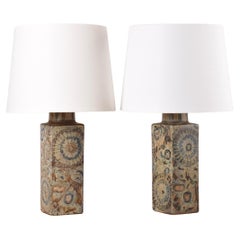 Pair of Danish Royal Copenhagen Baca Table Lamps Brown by Nils Thorsson 1970s