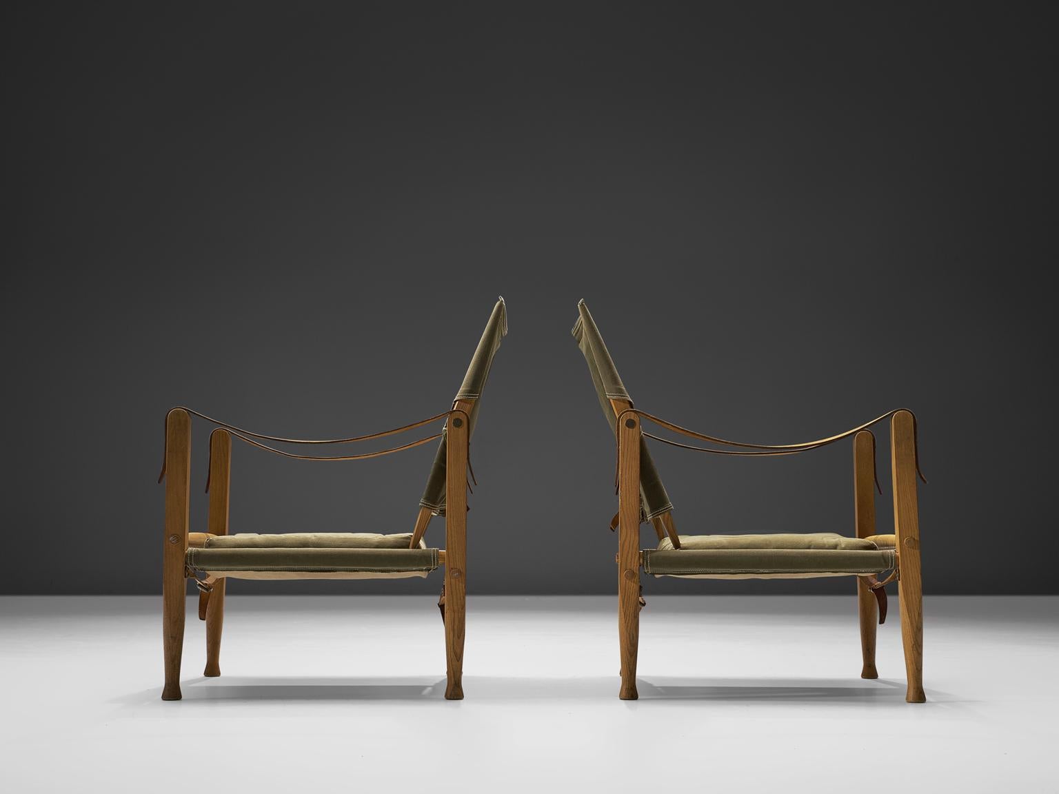 Scandinavian Modern Pair of Danish Safari Chairs