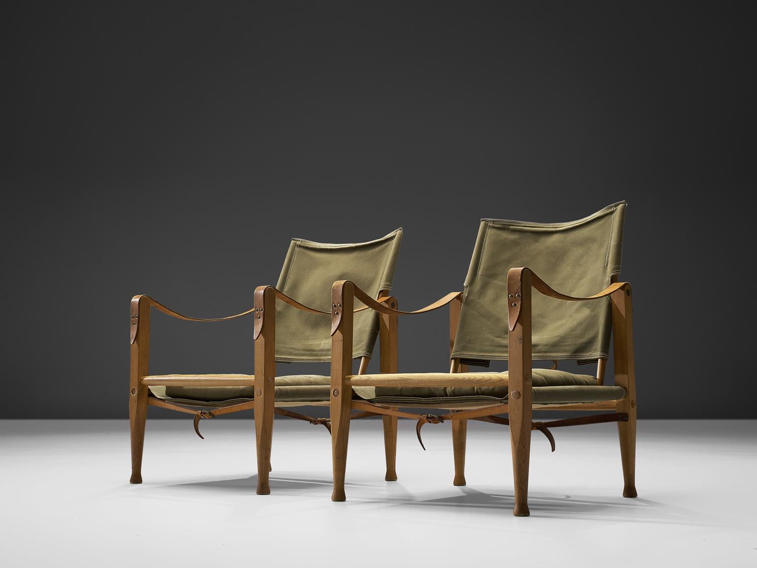 Pair of Danish Safari Chairs In Good Condition In Waalwijk, NL