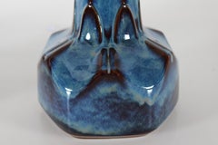 Paire de lampes de table danoises « Søholm » signées Einar Johansen, émail bleu, style milieu du siècle