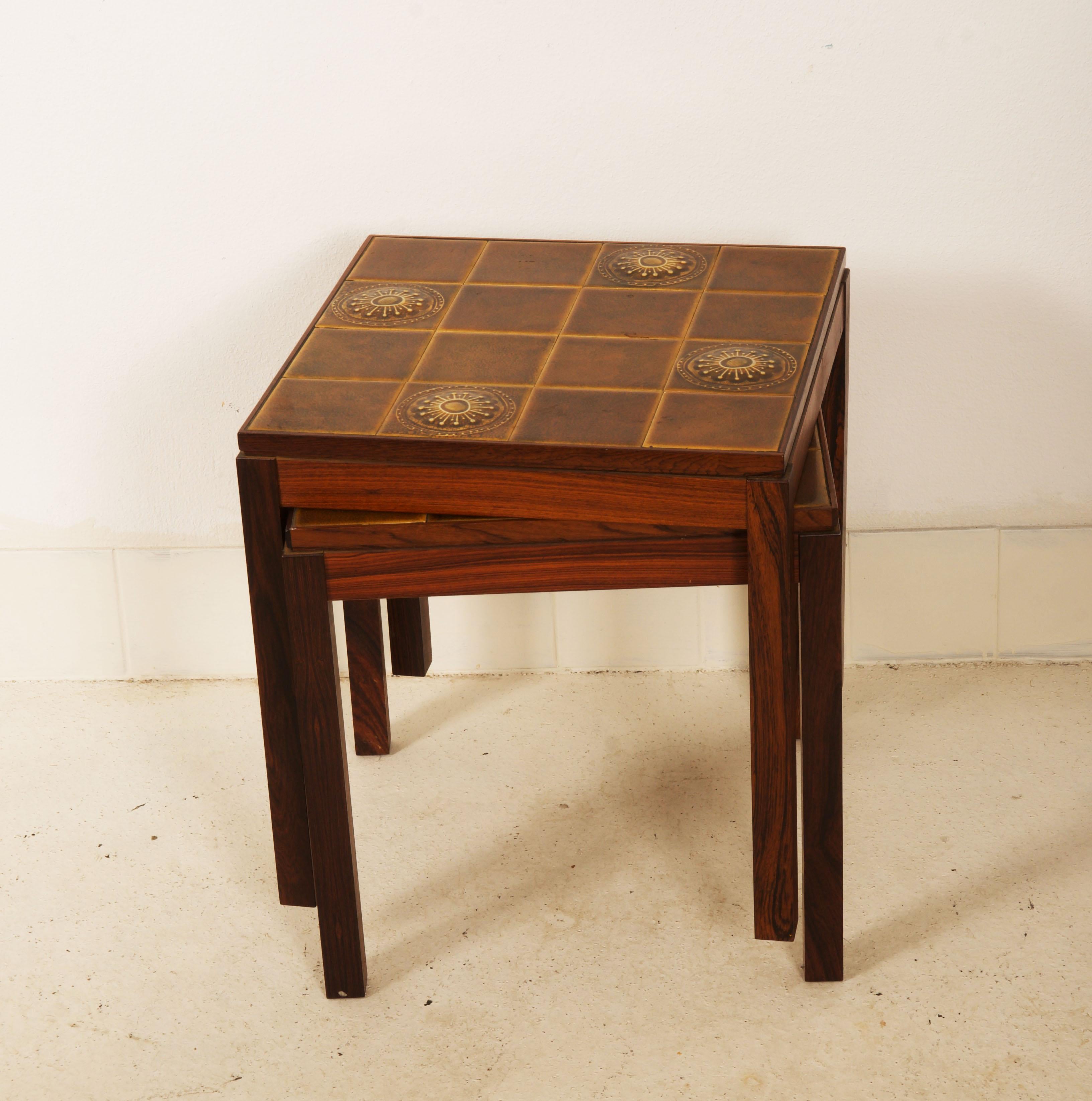 Pair of Danish Side Tables with Tiles For Sale 6