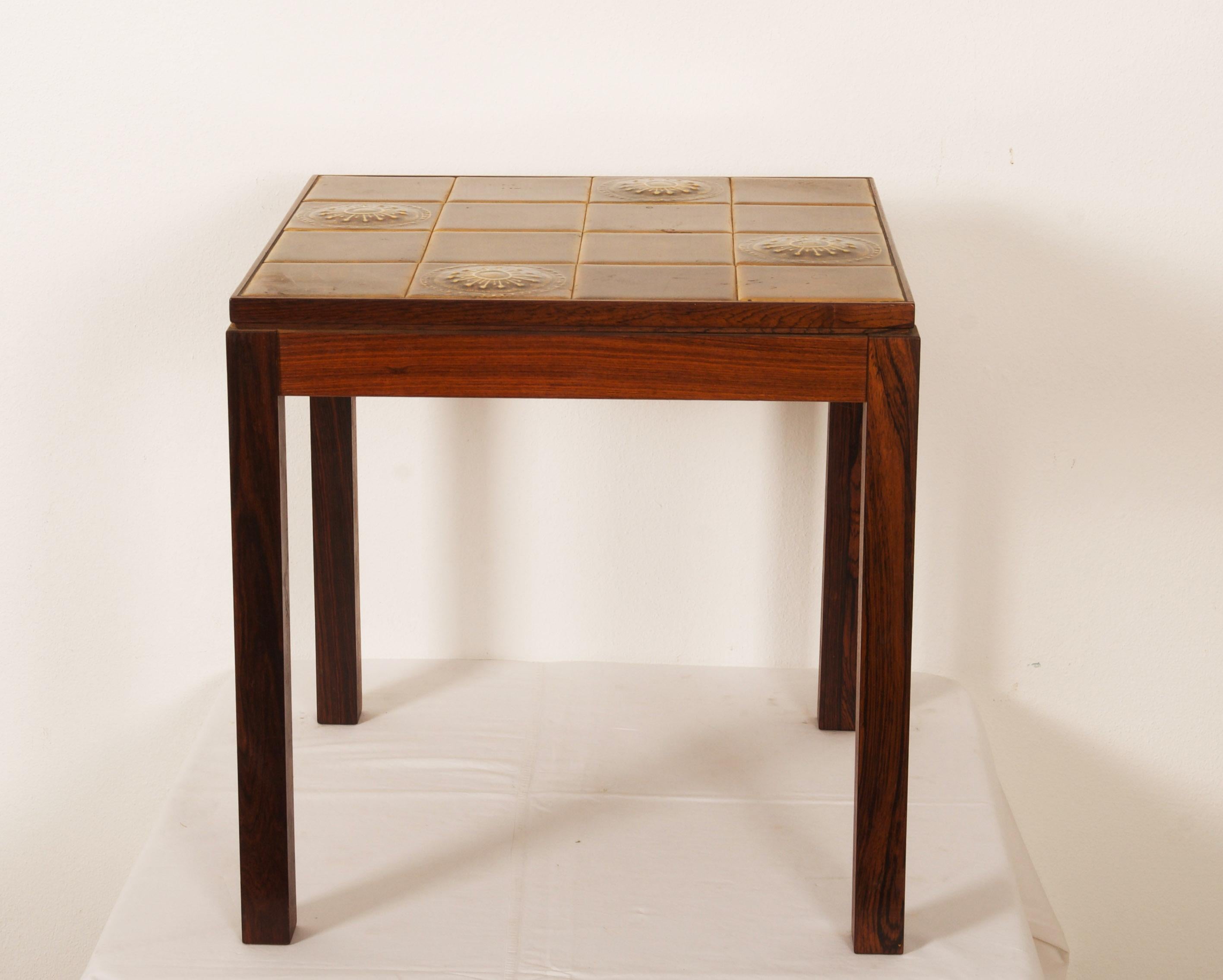 Scandinavian Modern Pair of Danish Side Tables with Tiles For Sale