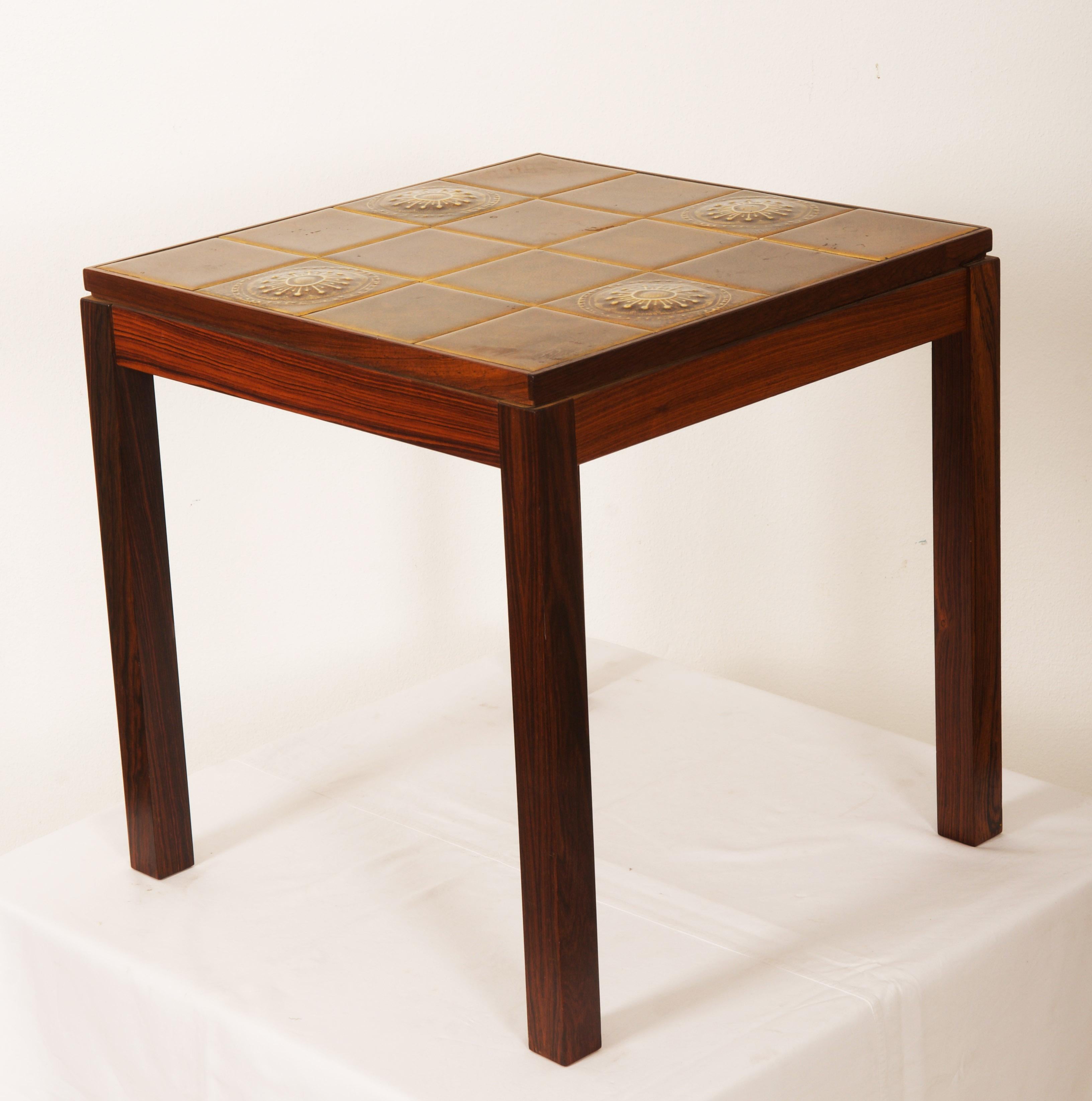 Mid-20th Century Pair of Danish Side Tables with Tiles For Sale