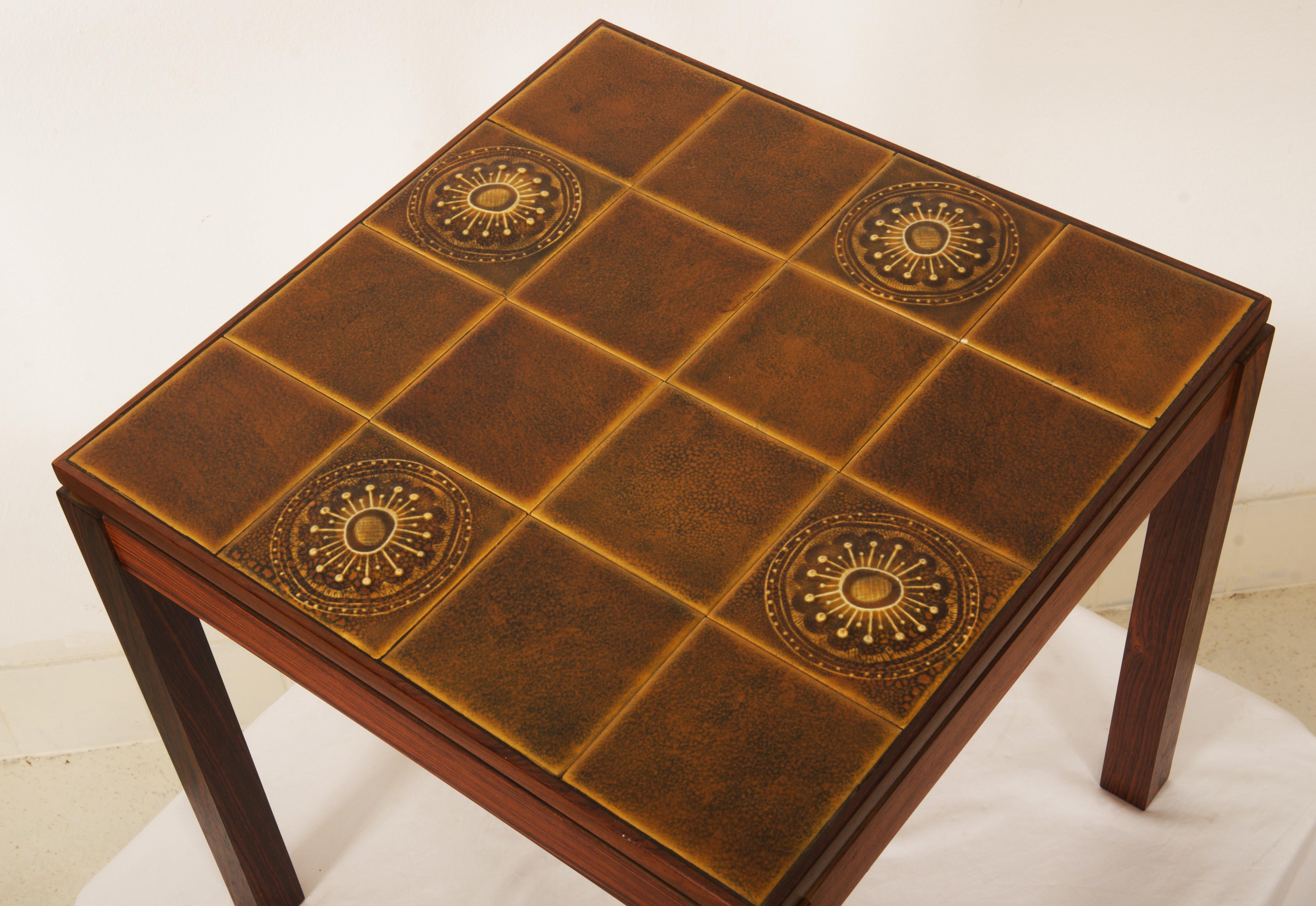 Pair of Danish Side Tables with Tiles For Sale 2