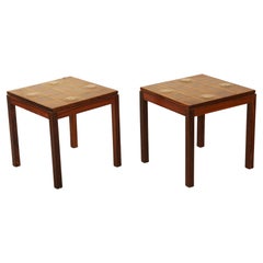 Pair of Danish Side Tables with Tiles