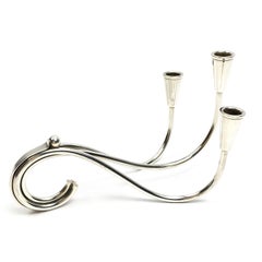 Pair of Danish Silver Plated Candleholders by Carl F. Christiansen