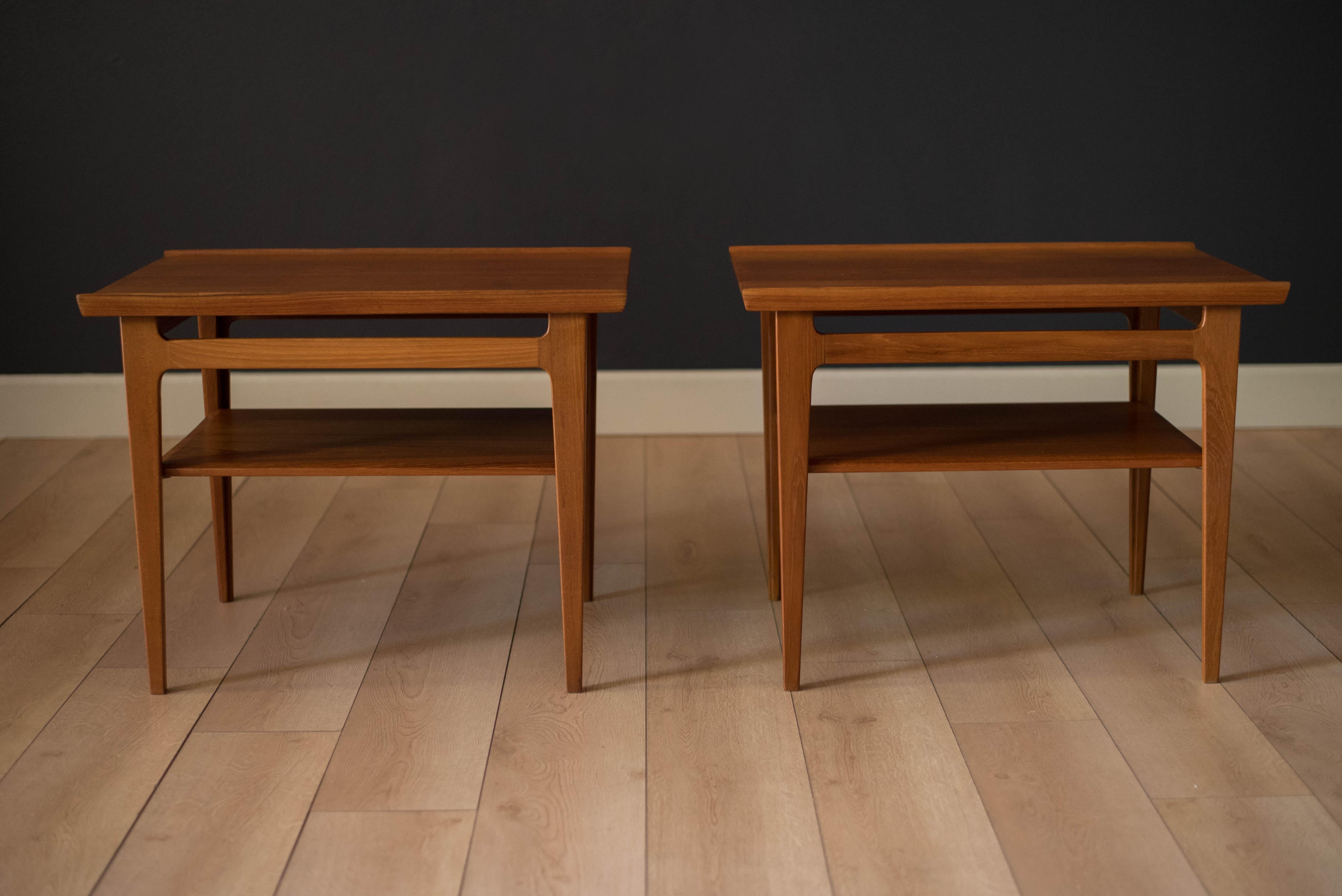 Scandinavian Modern Pair of Danish Solid Teak End Tables by Finn Juhl for France & Son