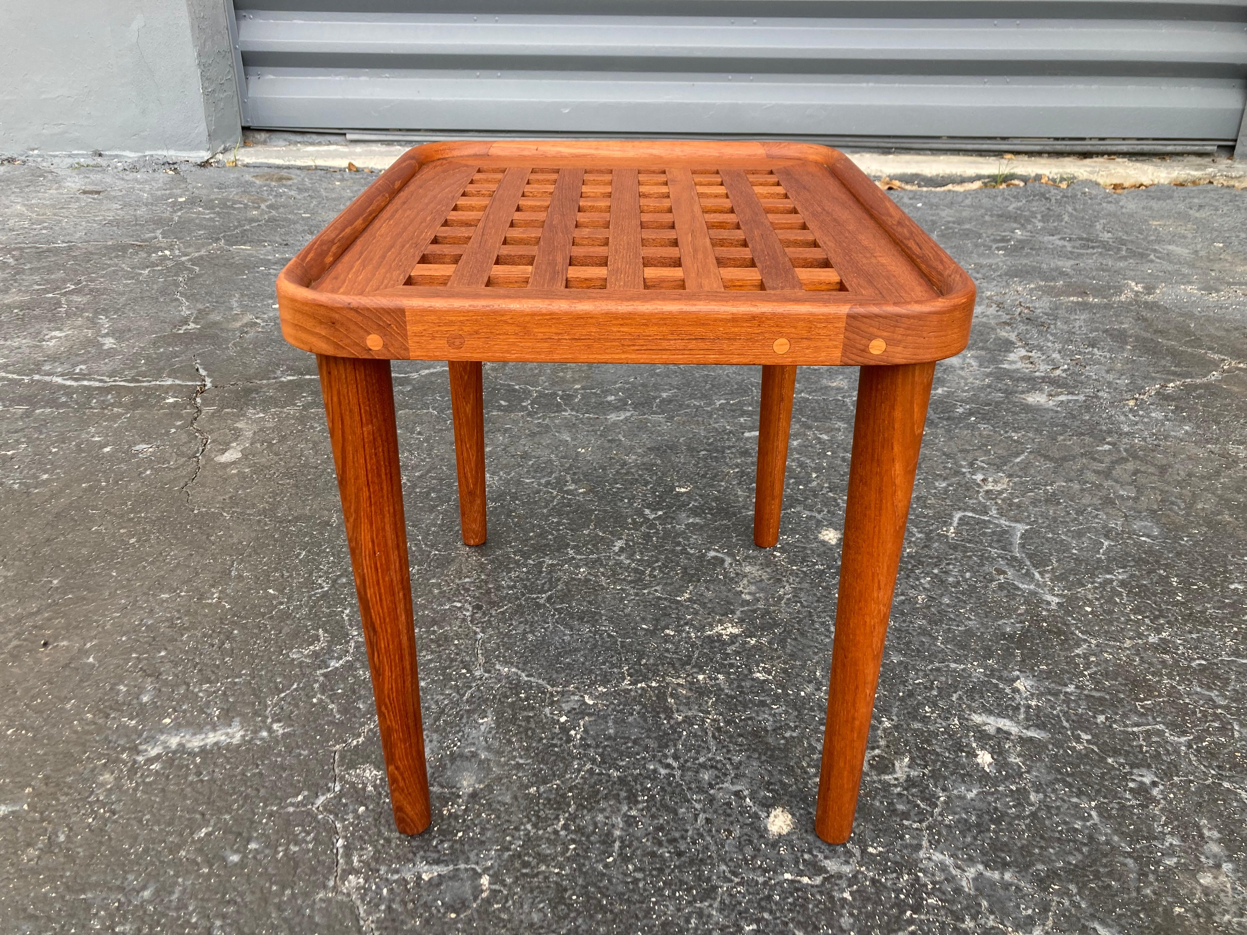 Pair of Danish Solid Teak Side Tables, End Tables For Sale 8
