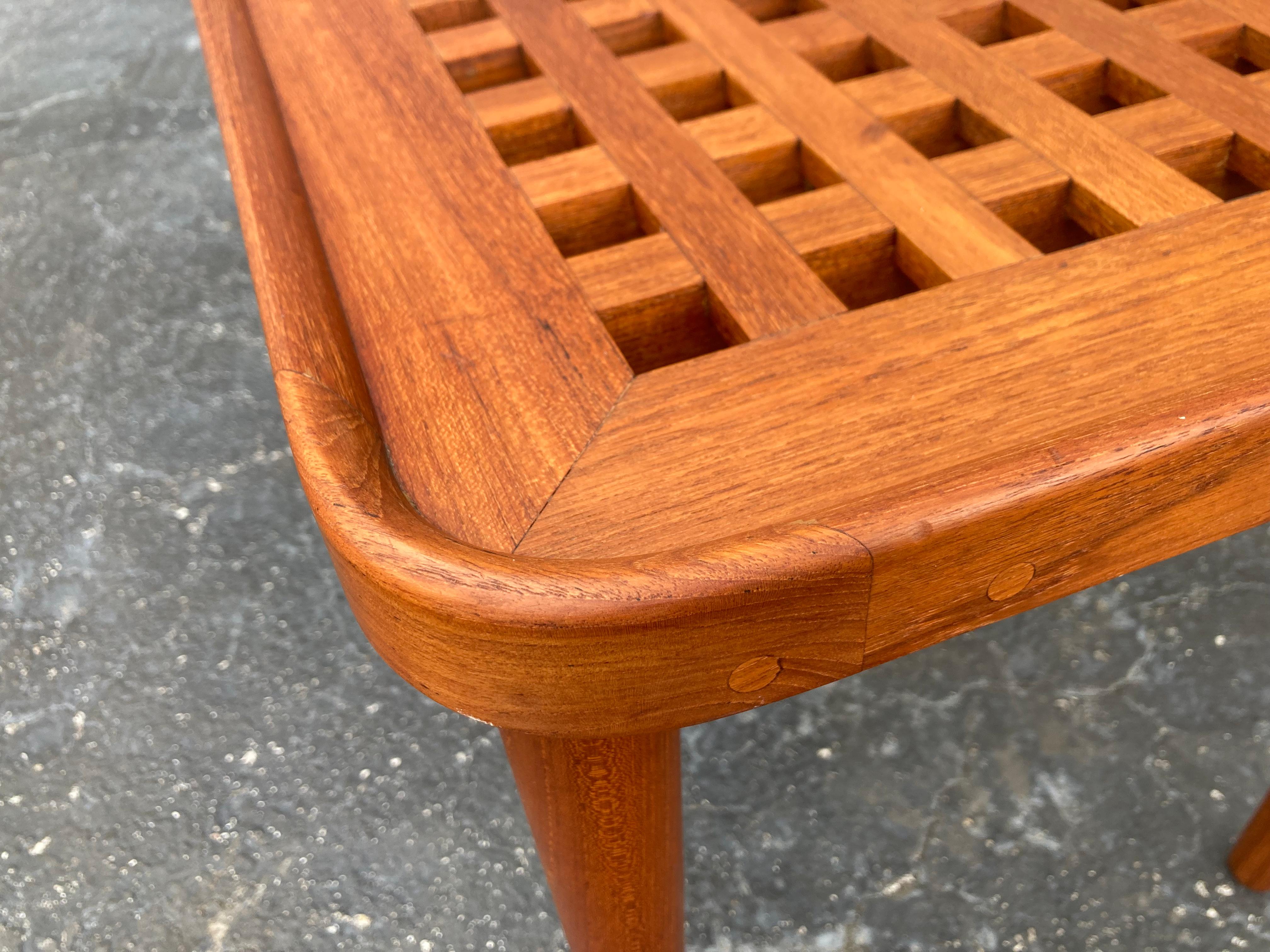 Late 20th Century Pair of Danish Solid Teak Side Tables, End Tables For Sale
