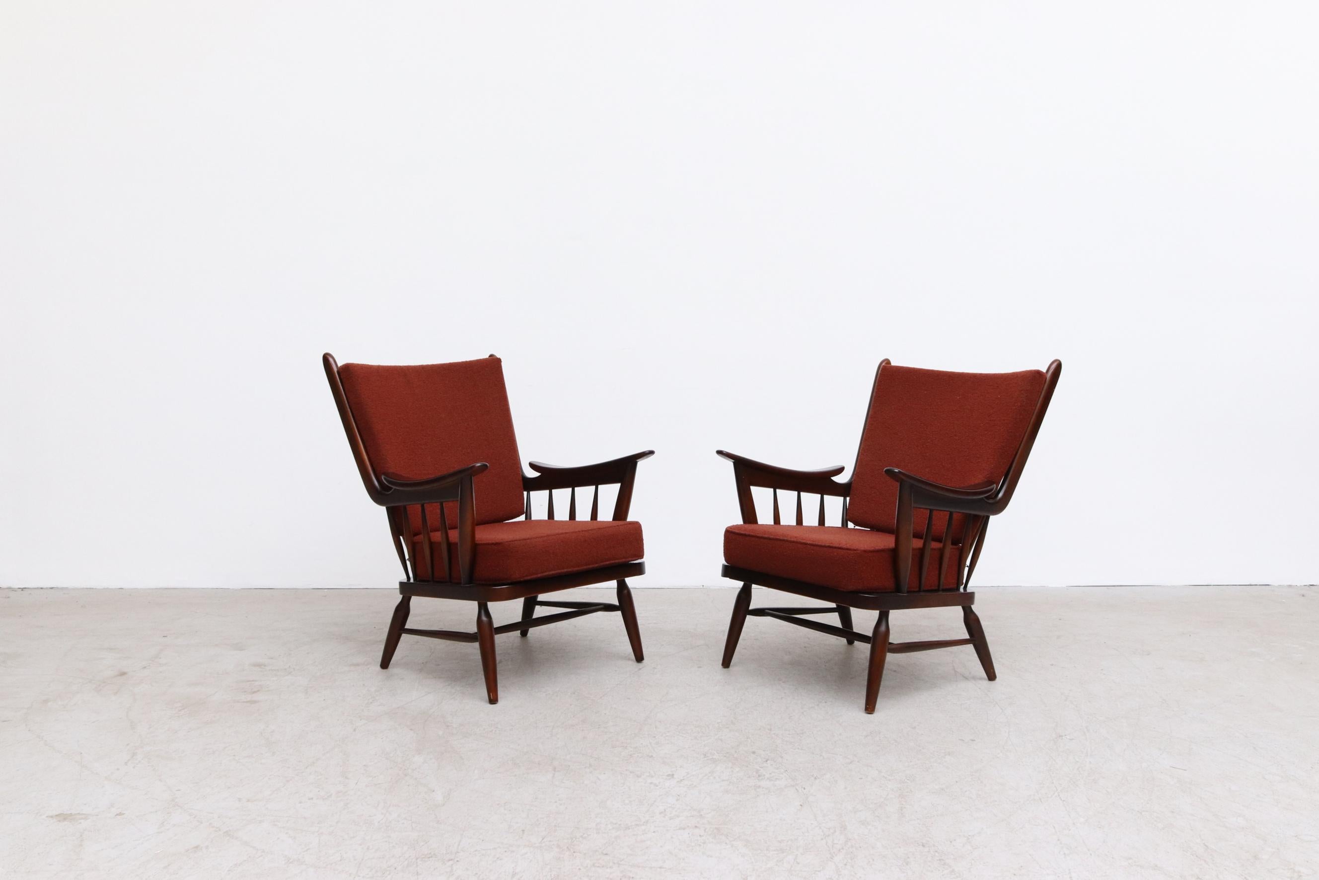 Pair of Danish Spindle Back Lounge Chairs 2