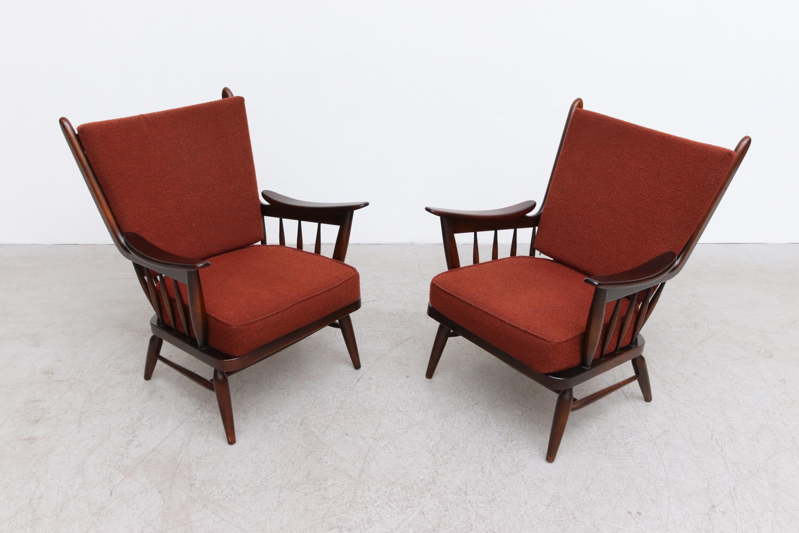 Pair of Danish Spindle Back Lounge Chairs 3