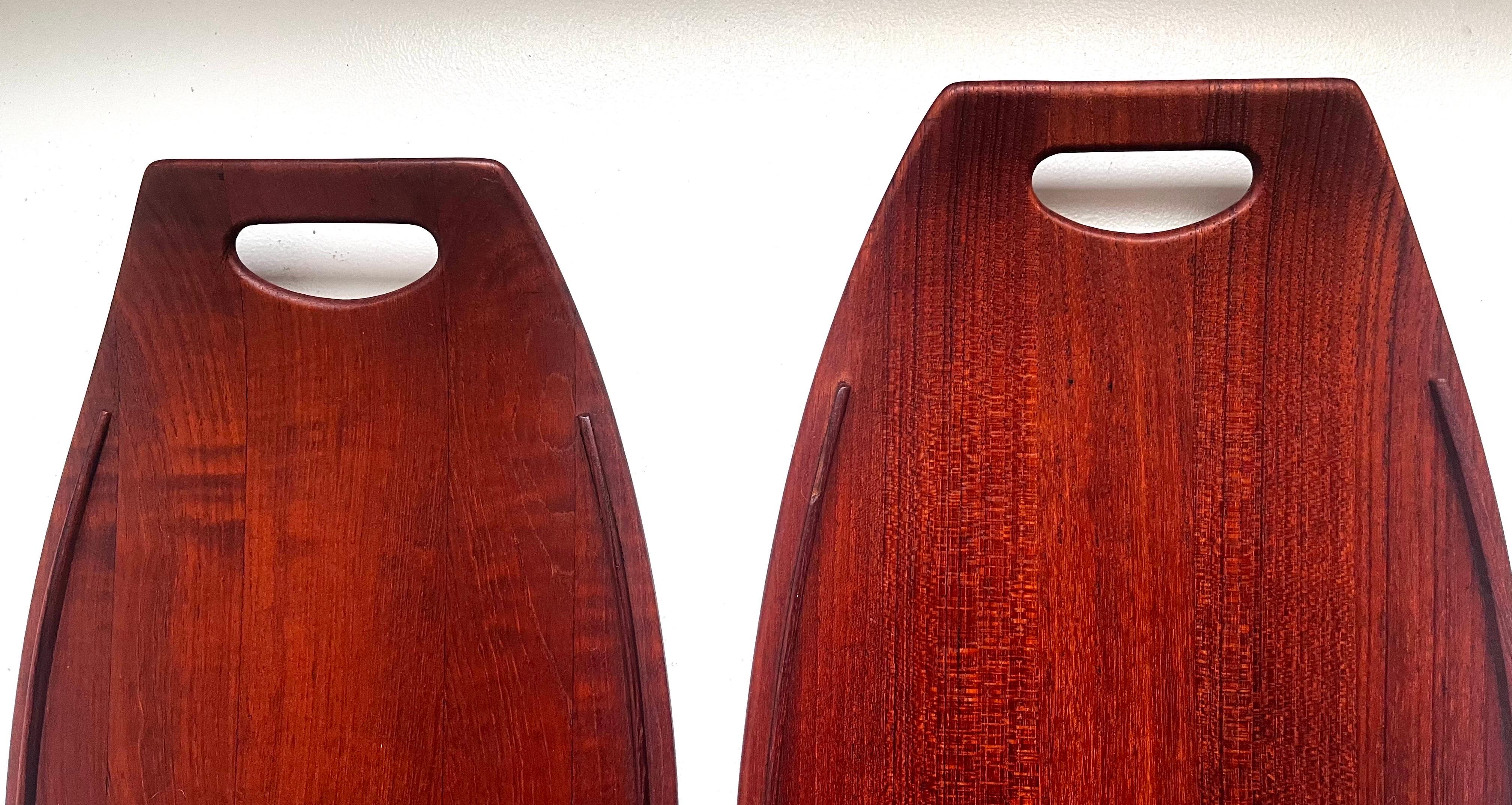 Pair of Danish Staved Teak Trays by Jens Quistgaard for Dansk, 1950's For Sale 10
