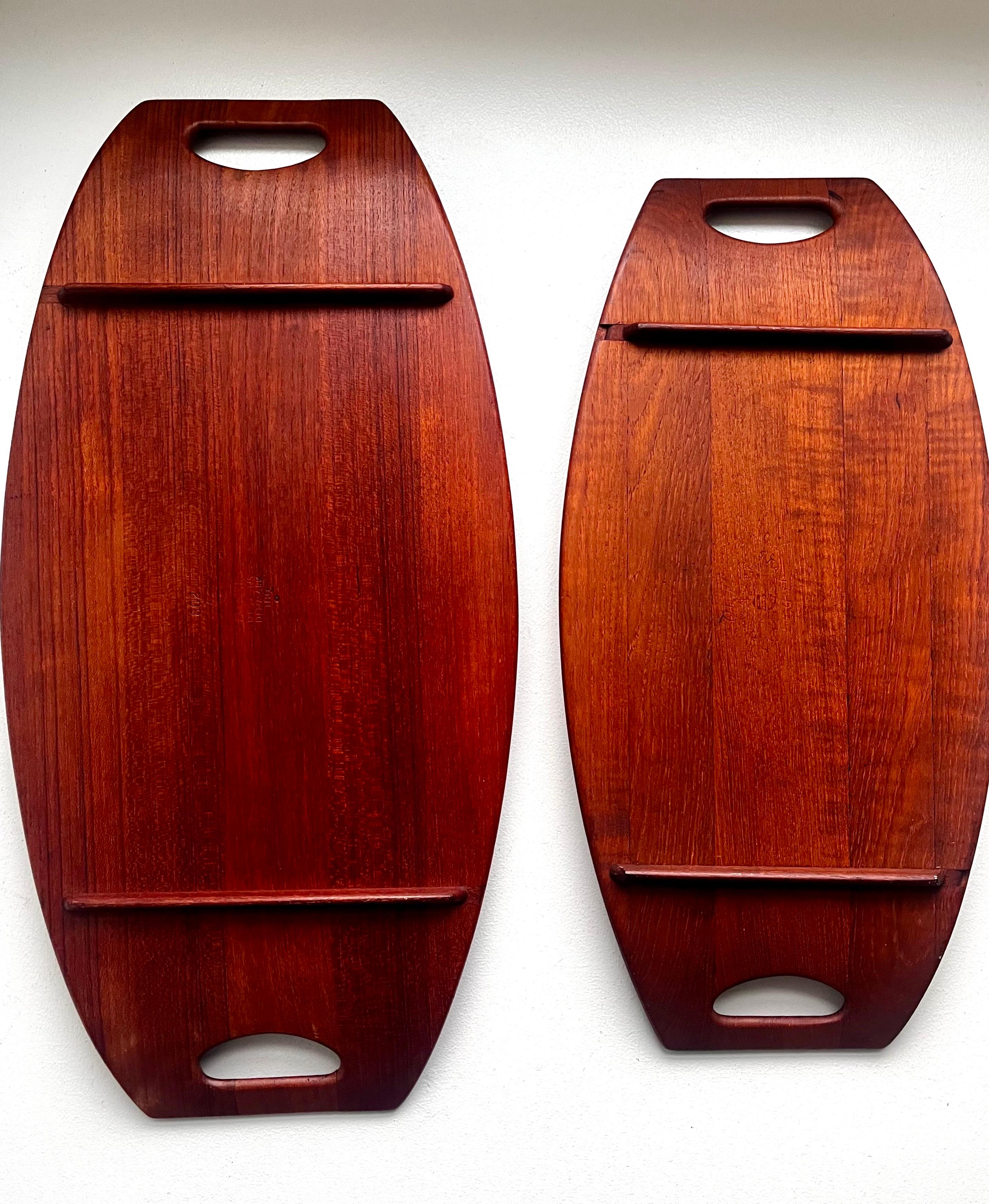 Pair of Danish Staved Teak Trays by Jens Quistgaard for Dansk, 1950's For Sale 15
