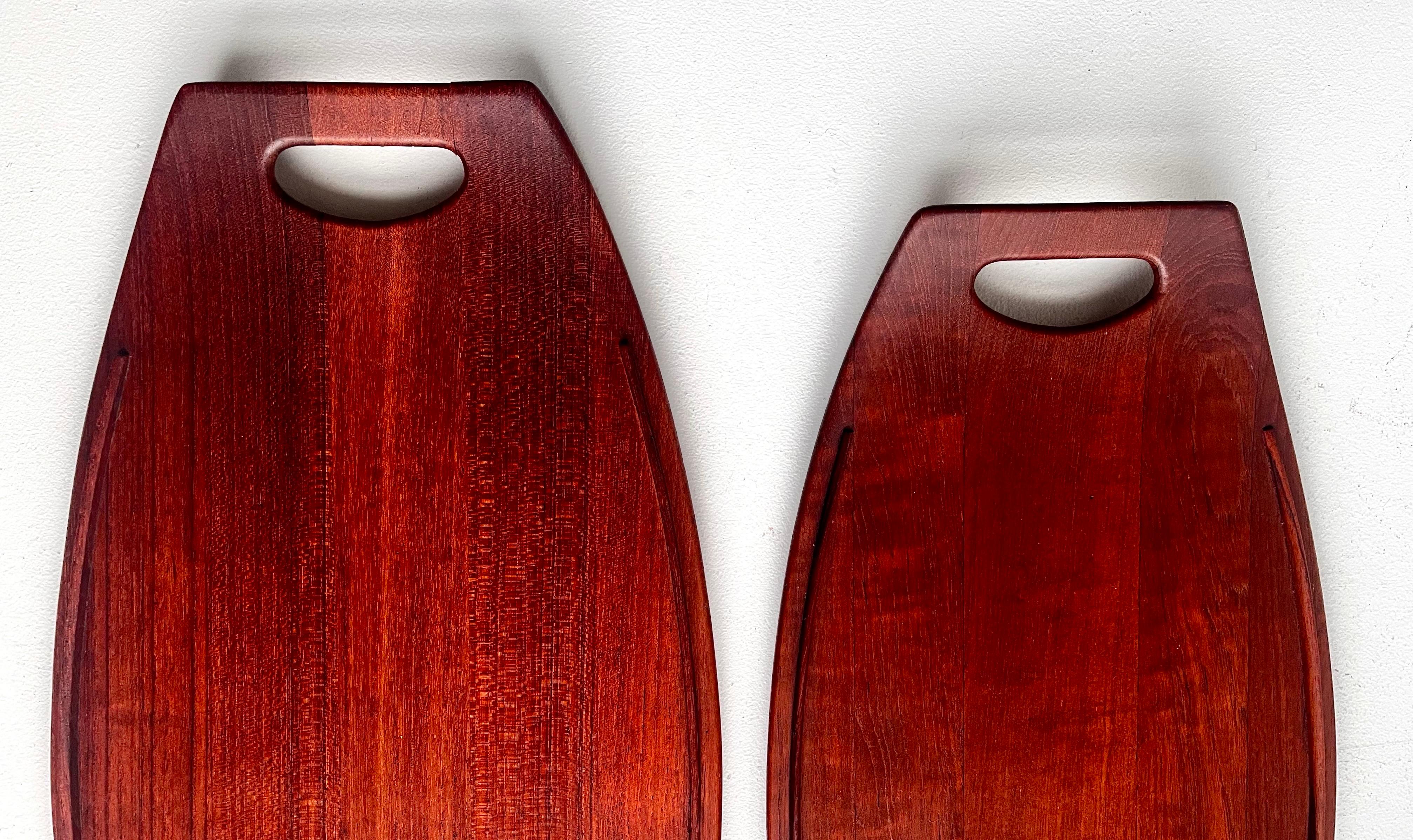 Mid-Century Modern Pair of Danish Staved Teak Trays by Jens Quistgaard for Dansk, 1950's For Sale