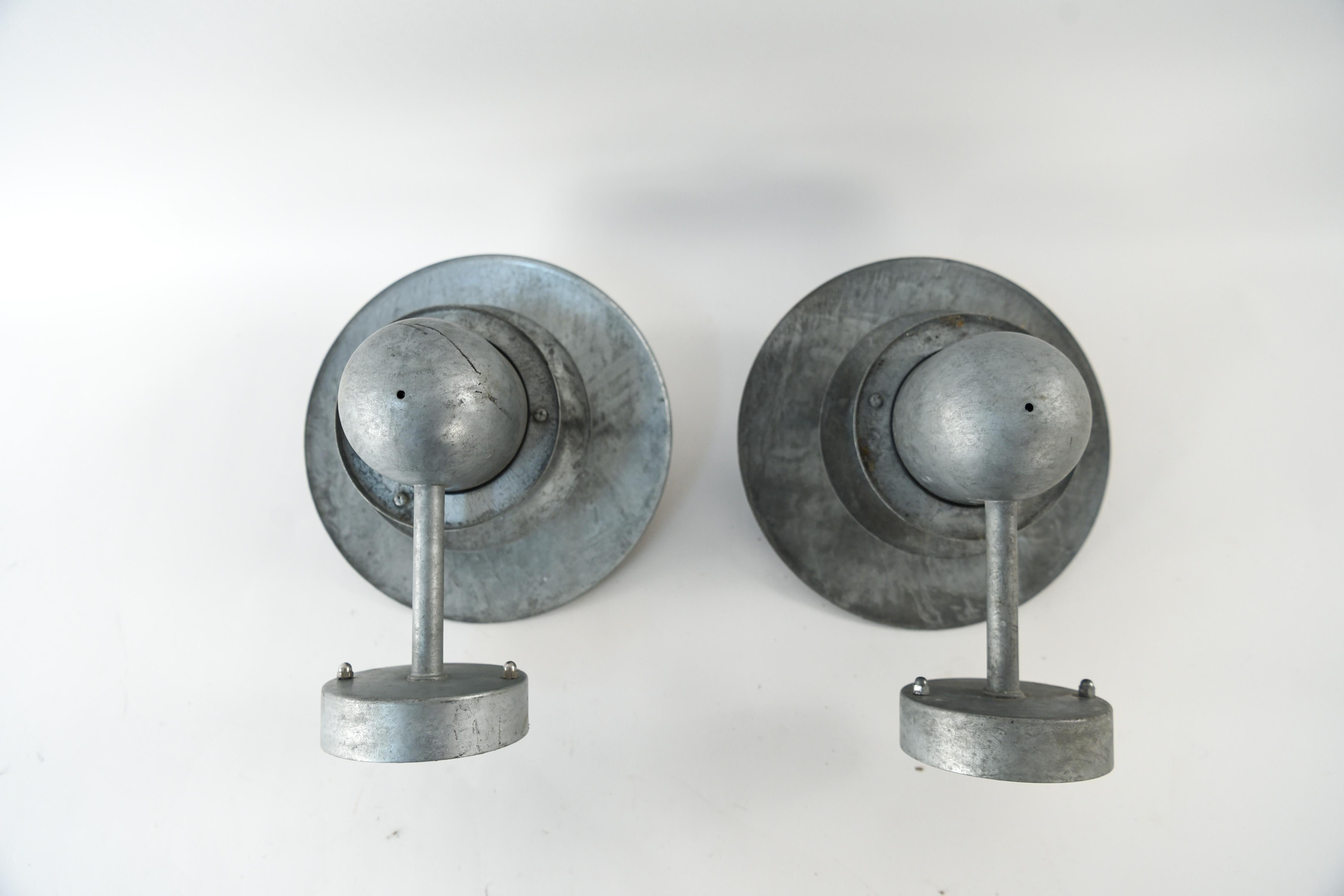 Pair of Danish Steel Outdoor Sconce Lamps 8