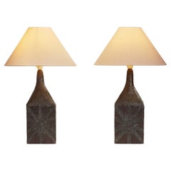 Pair of Danish Stoneware Table Lamps, Denmark Mid-20th Century