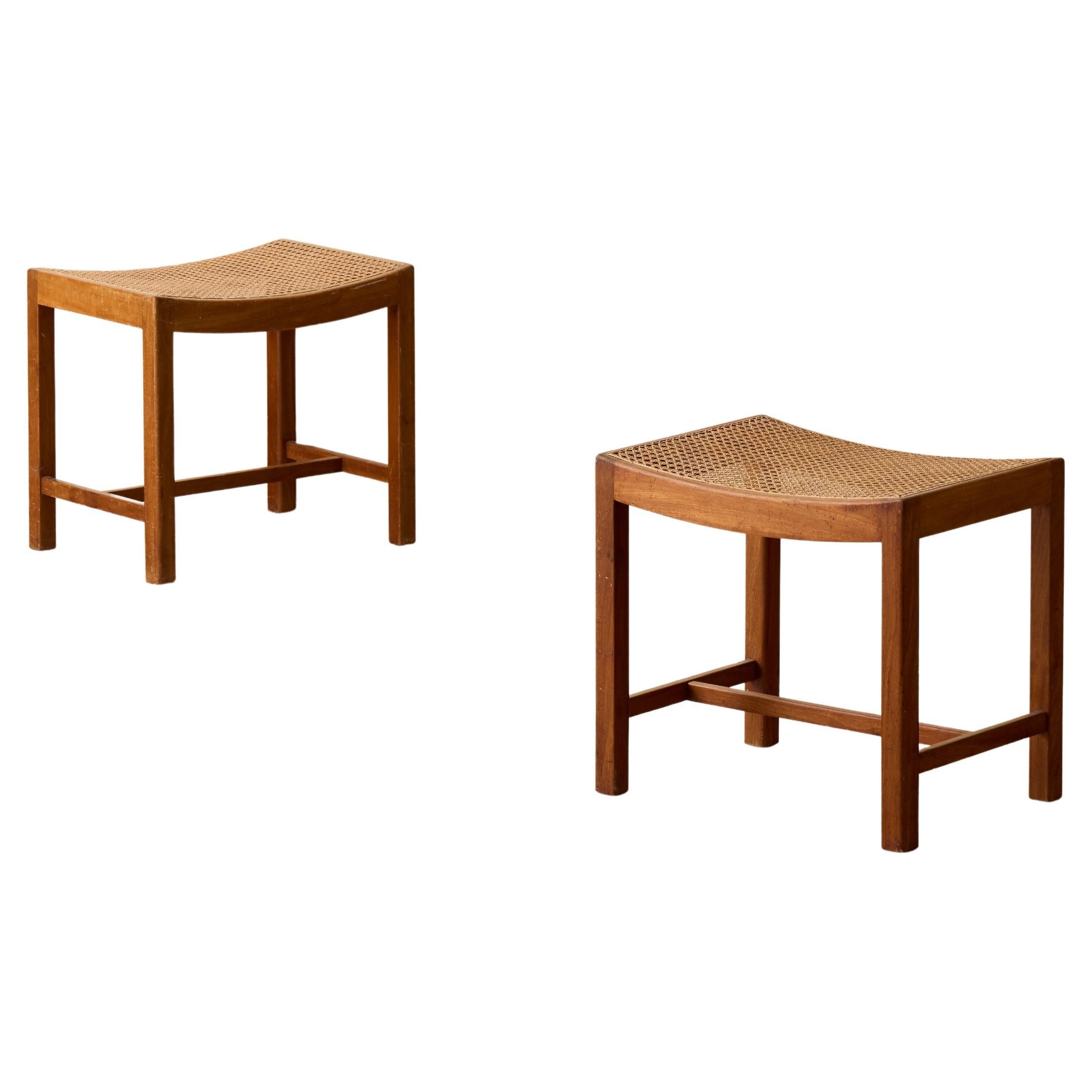 Pair of Danish stools, 1940s