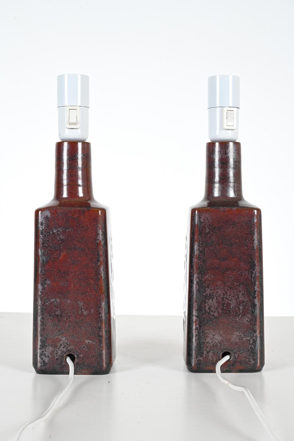 Pair of Danish Studio Ceramic Table Lamps by Désirée Stentøj For Sale 2