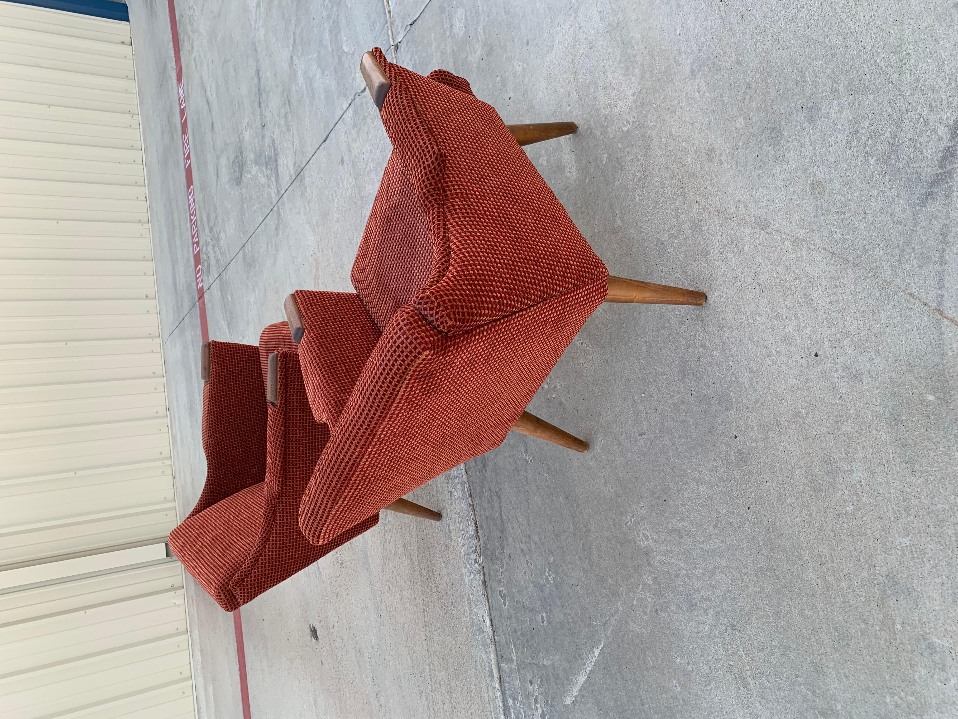 Mid-Century Modern Pair of Danish Style Arm Chairs