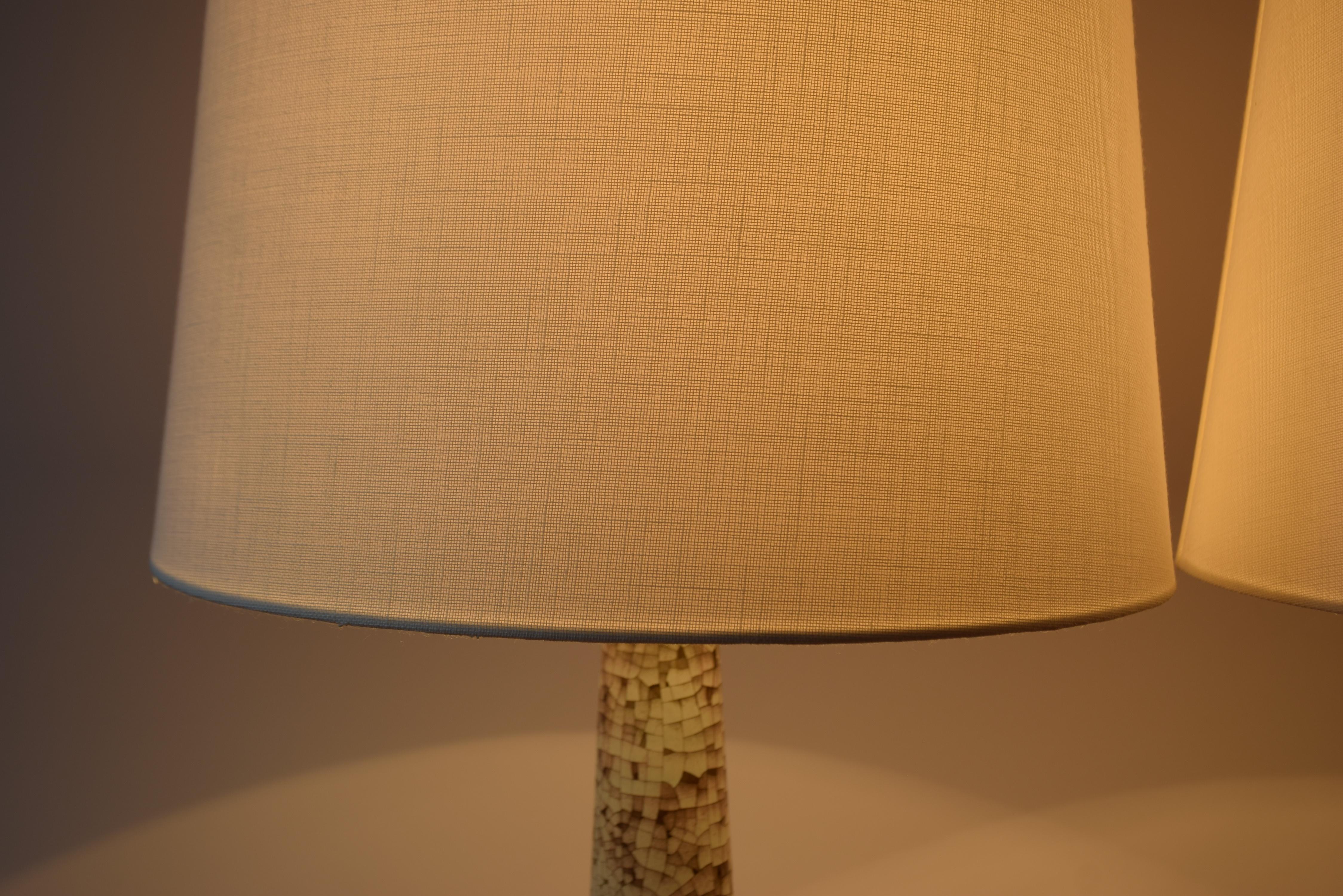 Pair of Danish Table Lamps Blue Persia Glaze, Marianne Starck for MA&S 1960s For Sale 8