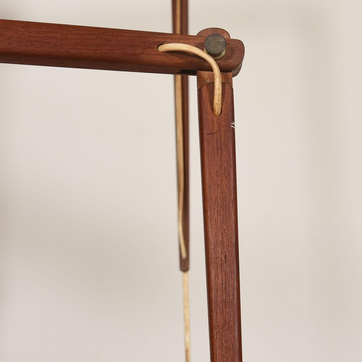 Pair of Danish Teak Adjustable Hanging Sconces For Sale 2