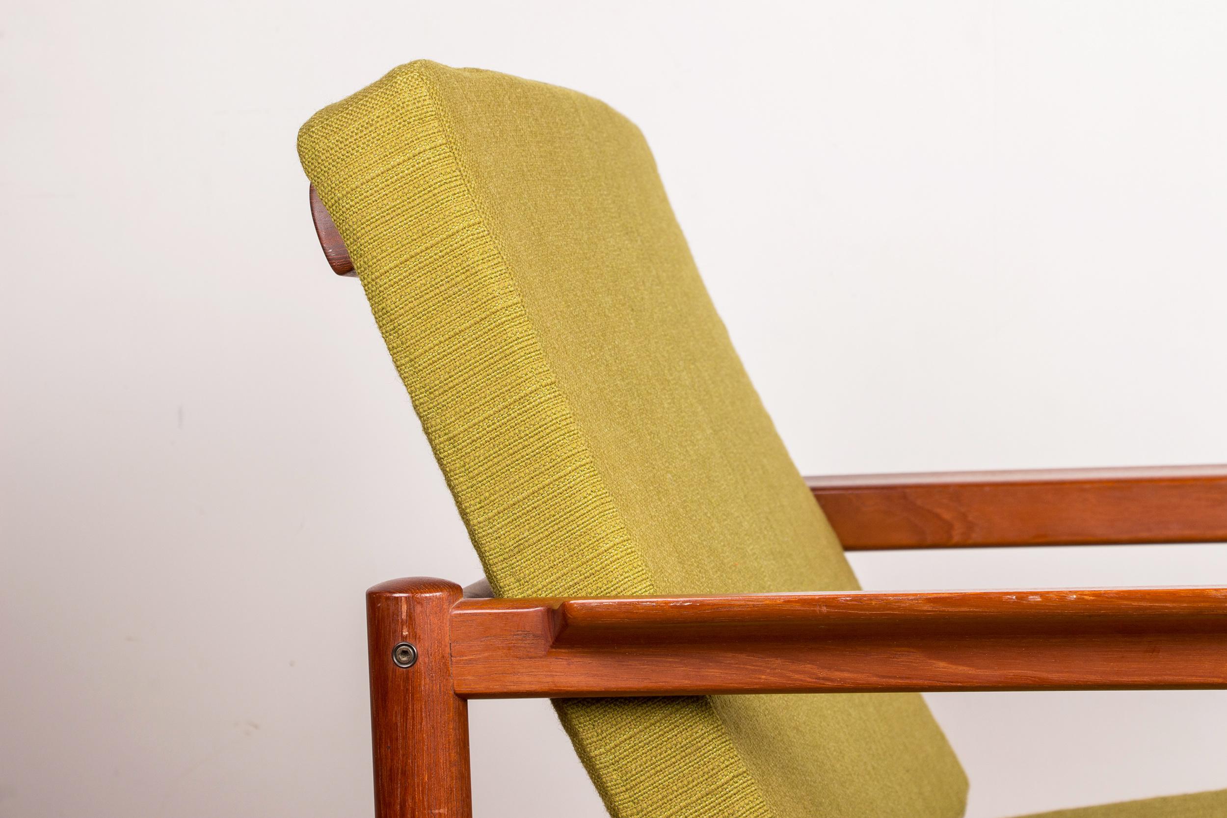 Pareja de sillones daneses de teca y tela de Børge Jensen & Sønner 1960. en venta 3