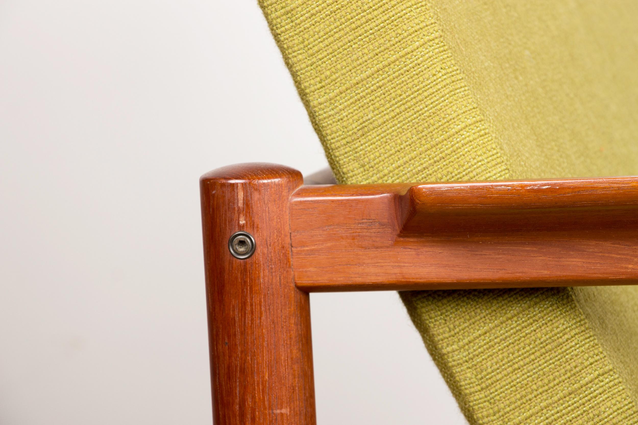 Pareja de sillones daneses de teca y tela de Børge Jensen & Sønner 1960. en venta 4
