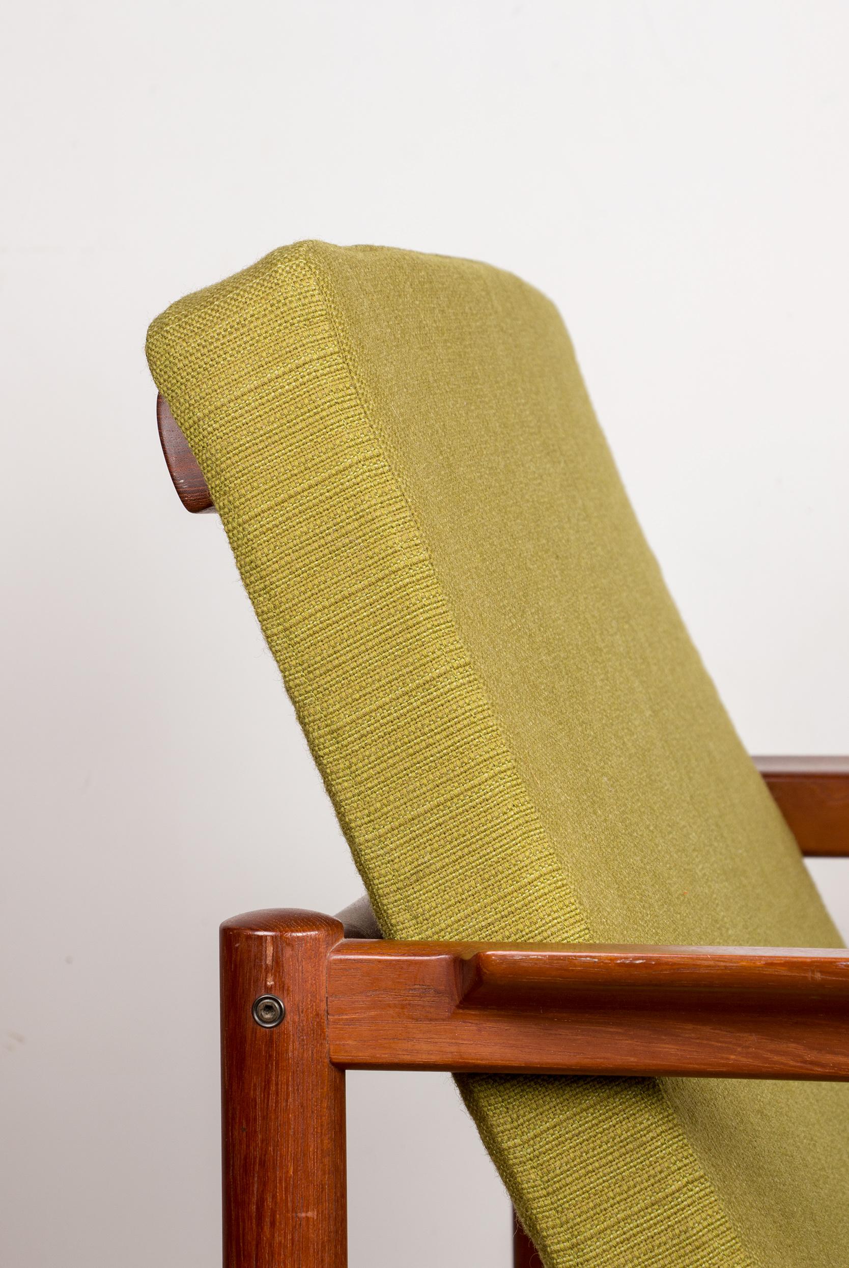 Pareja de sillones daneses de teca y tela de Børge Jensen & Sønner 1960. en venta 5