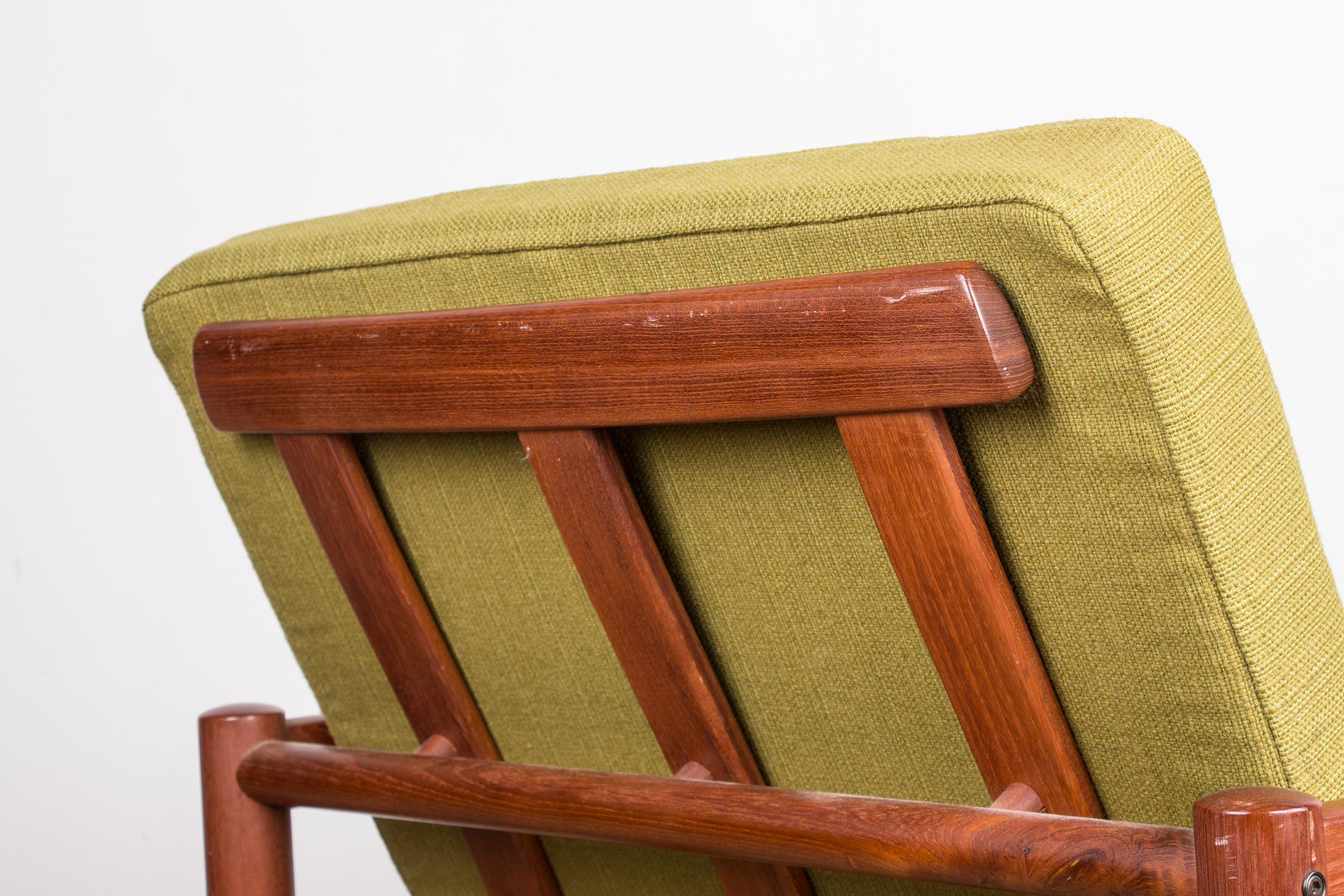 Pareja de sillones daneses de teca y tela de Børge Jensen & Sønner 1960. en venta 9