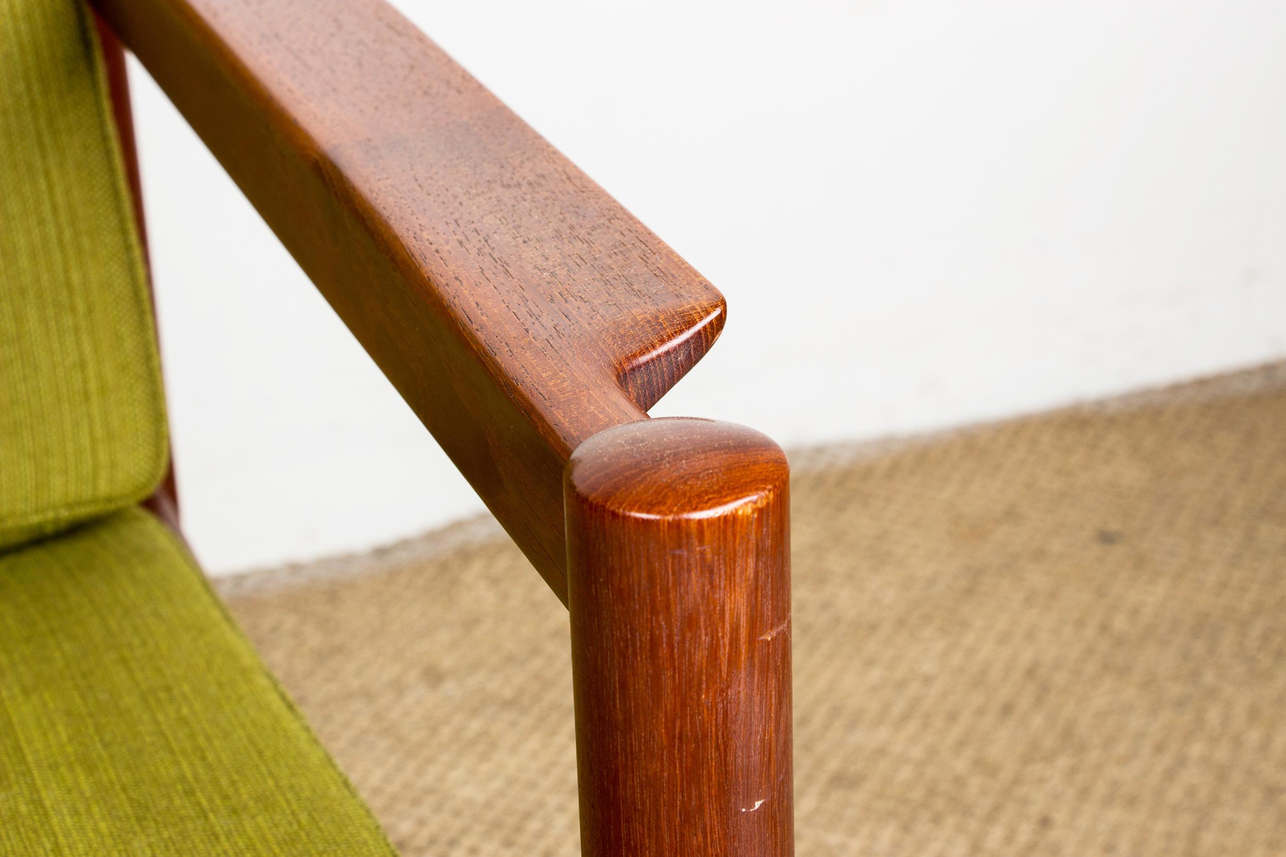 Pareja de sillones daneses de teca y tela de Børge Jensen & Sønner 1960. en Excelente estado para la venta en JOINVILLE-LE-PONT, FR