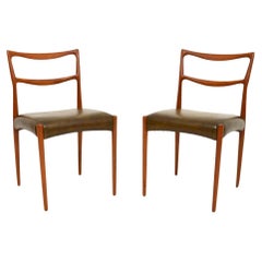 Pair of Danish Teak and Leather Chairs by Henry Klein for Bramin
