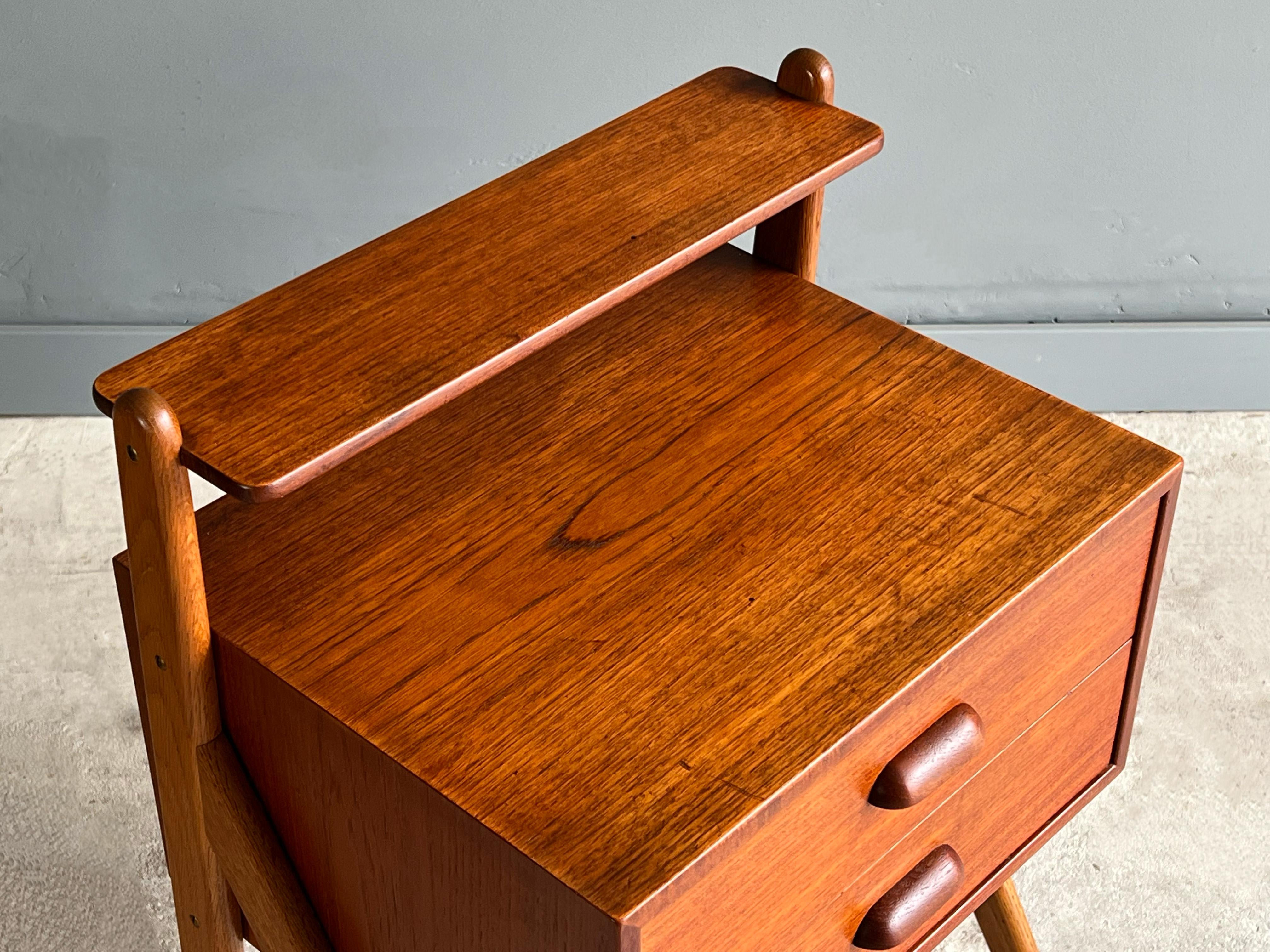 Pair of Danish Teak and Oak Nightstands or End Tables by Sigfred Omann 3