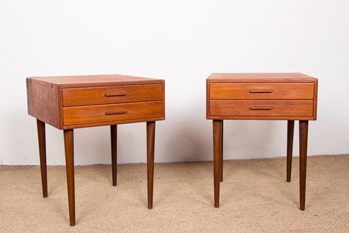 Paar dänische Nachttische aus Teakholz von PBJ Mobler, 1960. im Angebot 4