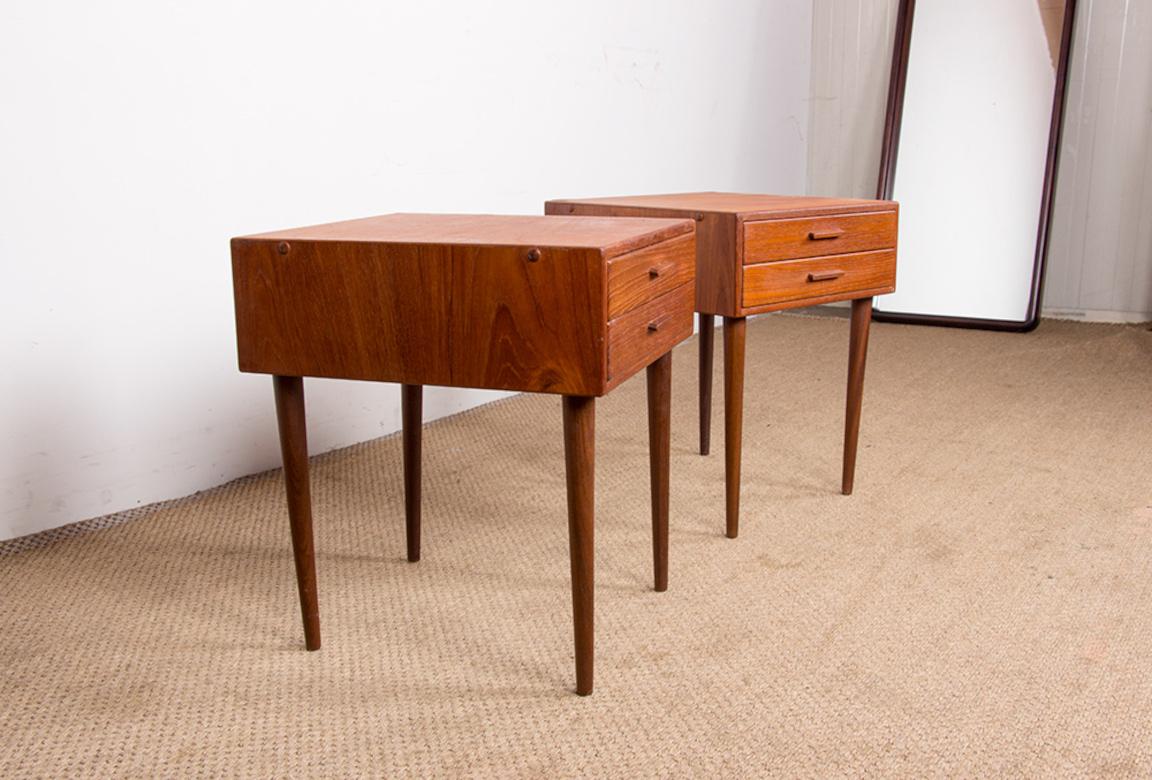Paar dänische Nachttische aus Teakholz von PBJ Mobler, 1960. im Angebot 5