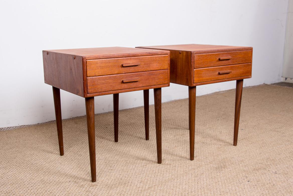 Paar dänische Nachttische aus Teakholz von PBJ Mobler, 1960. im Angebot 7