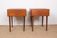 Pair of Danish teak bedside tables by PBJ Mobler 1960.