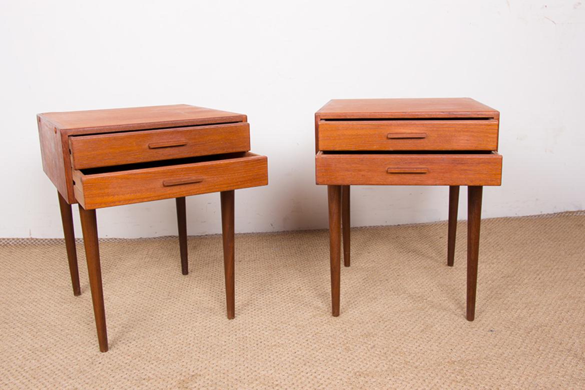 Paar dänische Nachttische aus Teakholz von PBJ Mobler, 1960. (Dänisch) im Angebot