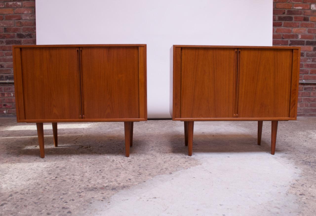 Scandinavian Modern Pair of Danish Teak Cabinets by Kai Kristiansen for Feldballes Møbelfabrik