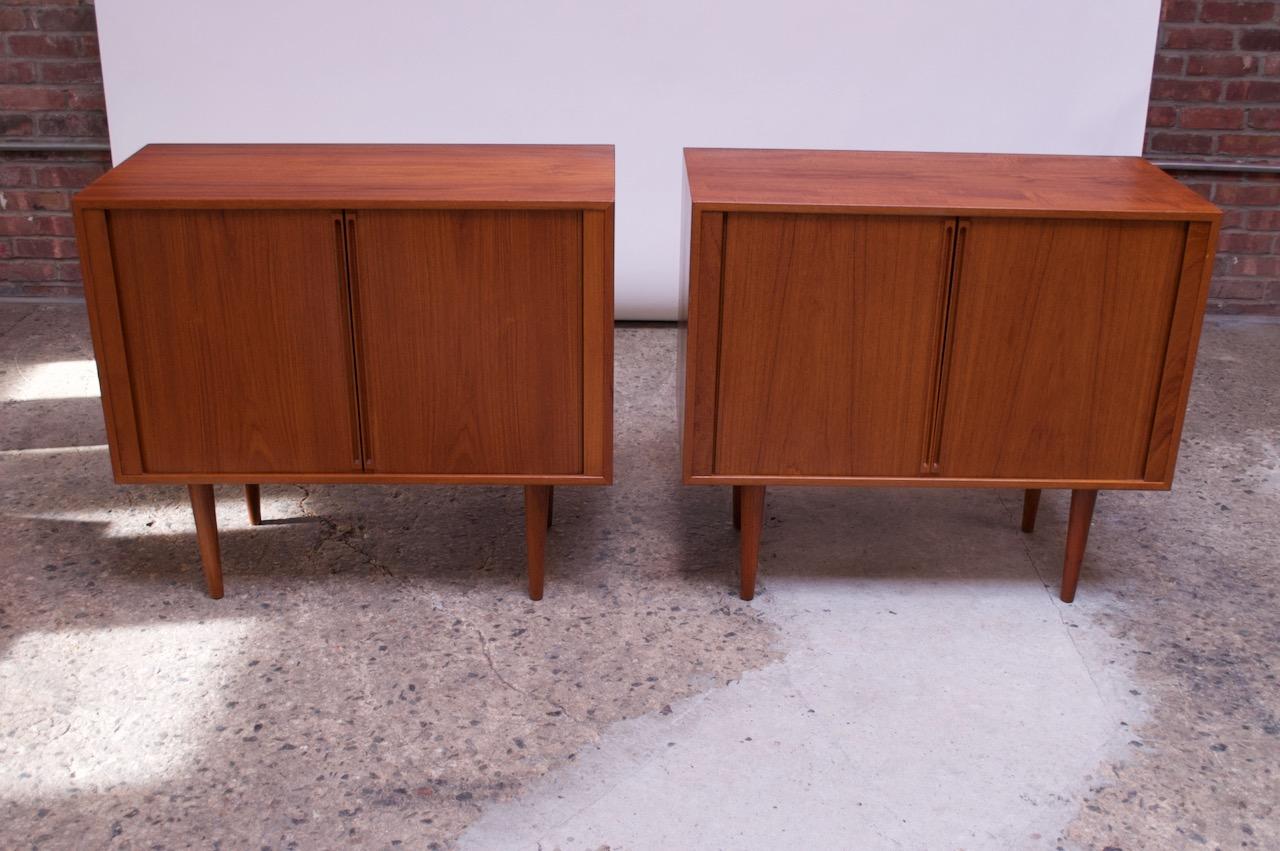Pair of Danish Teak Cabinets by Kai Kristiansen for Feldballes Møbelfabrik In Good Condition In Brooklyn, NY