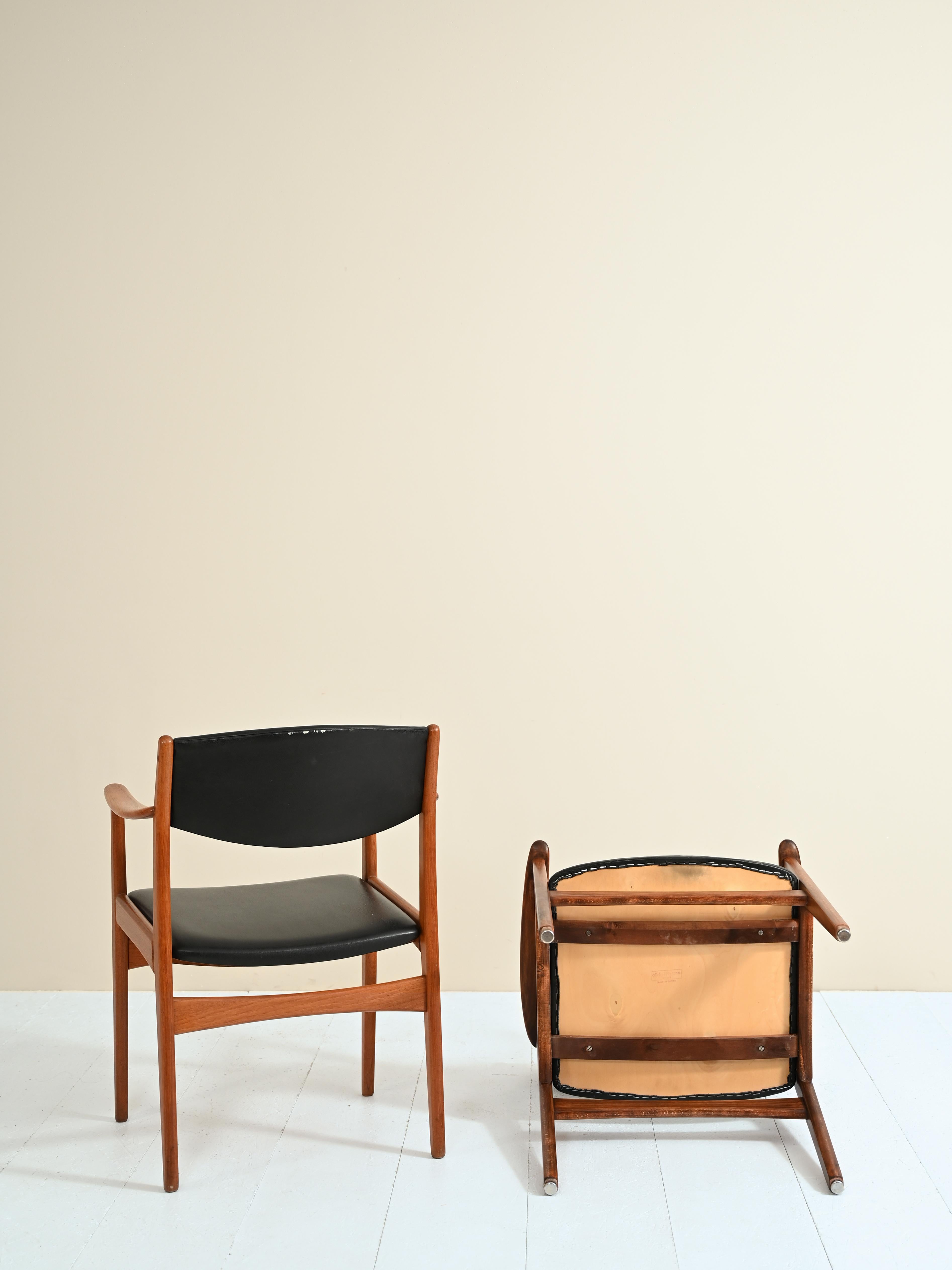Pair of Danish Teak Chairs 1