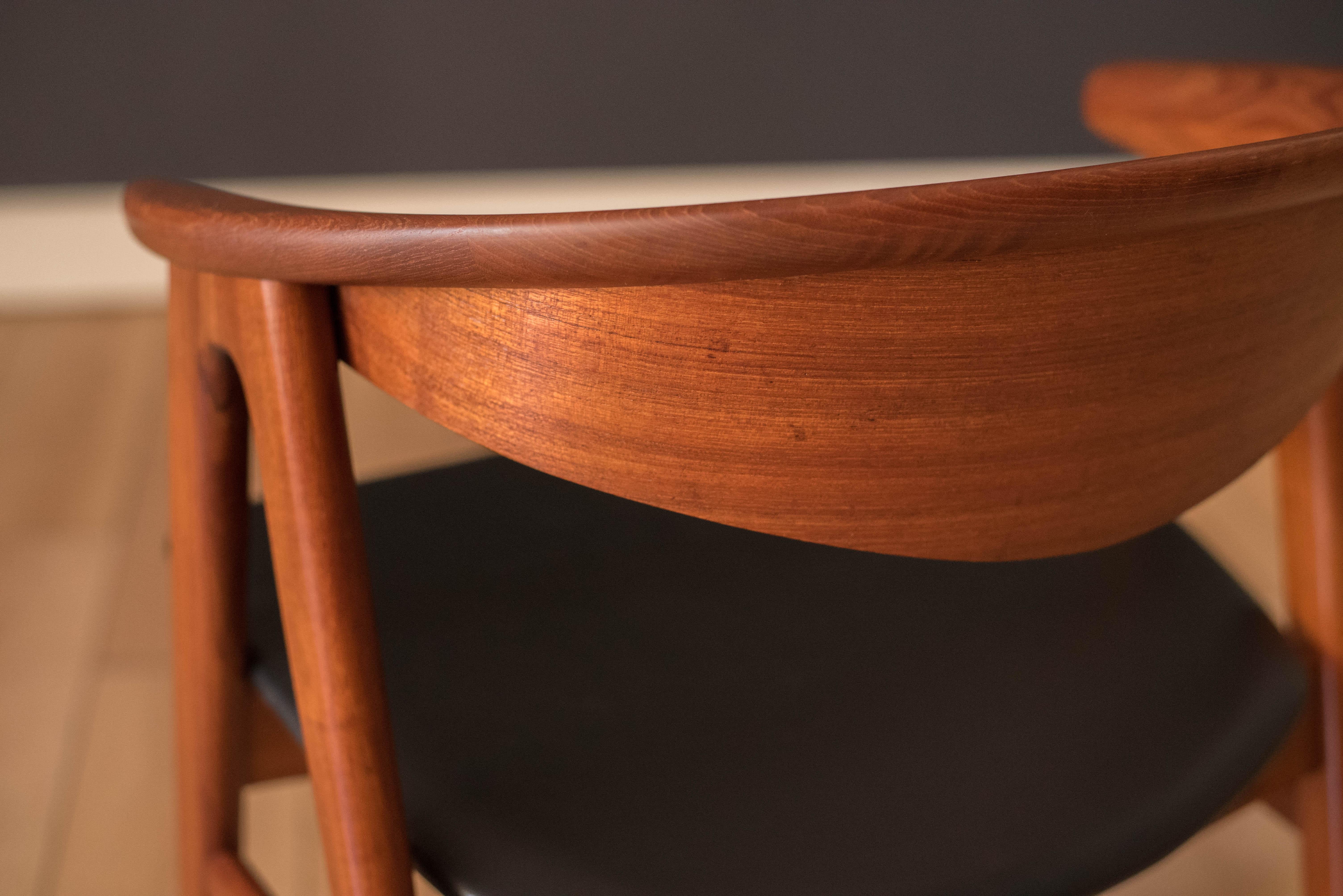 Pair of Danish Teak Compass Dux Dining Chairs by Erik Kirkegaard 15