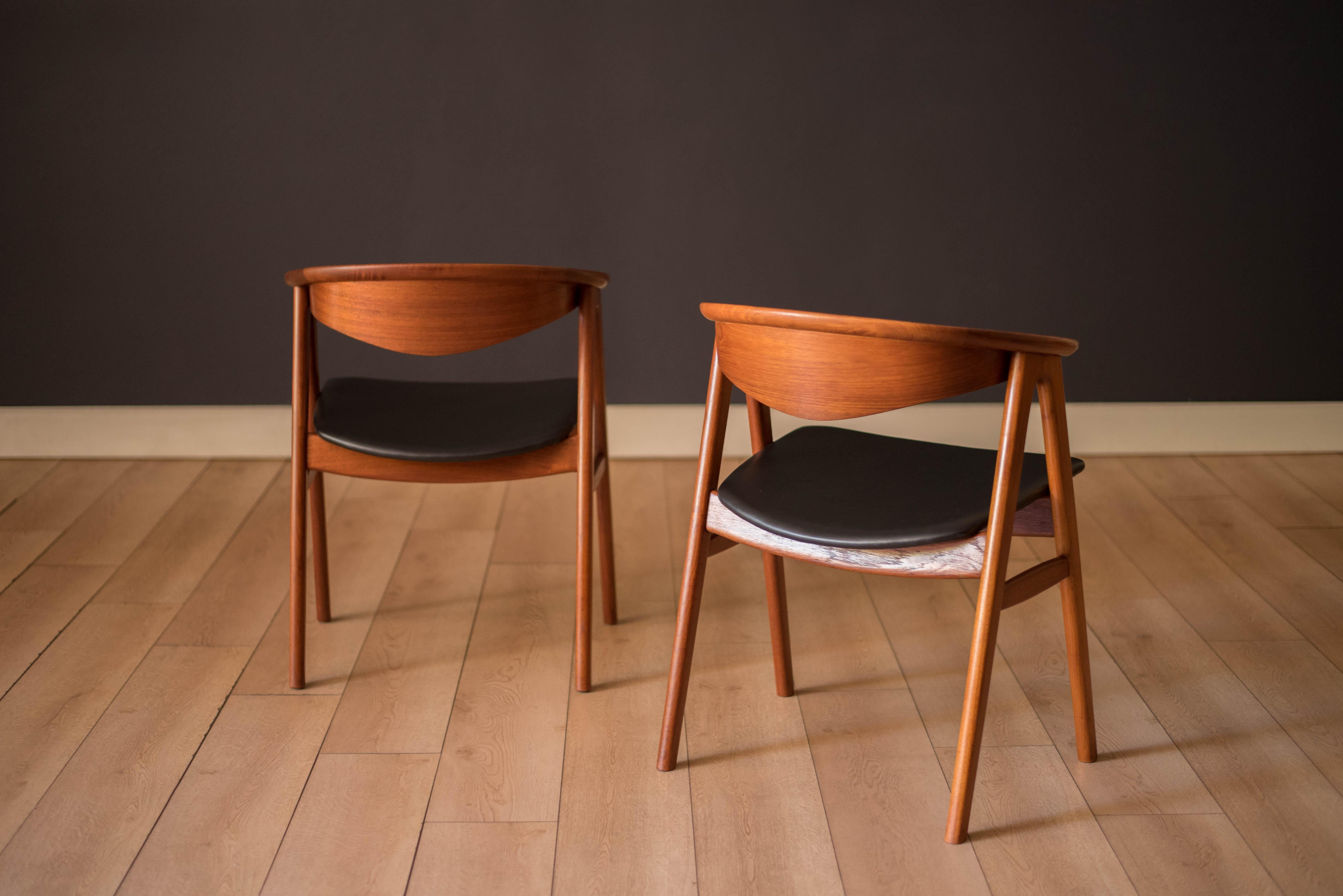 Pair of Danish Teak Compass Dux Dining Chairs by Erik Kirkegaard 3