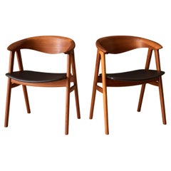 Pair of Danish Teak Compass Dux Dining Chairs by Erik Kirkegaard