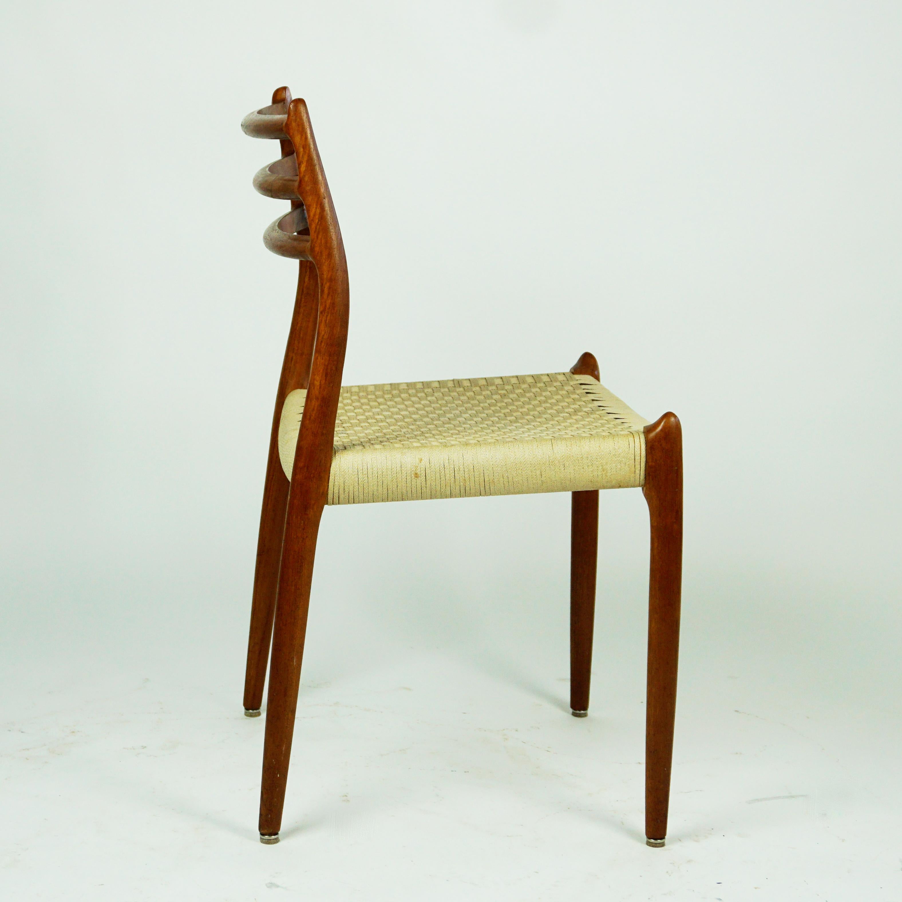 Scandinavian Modern Pair of Danish Teak Dining Chairs Mod. 78 by Niels Otto Möller