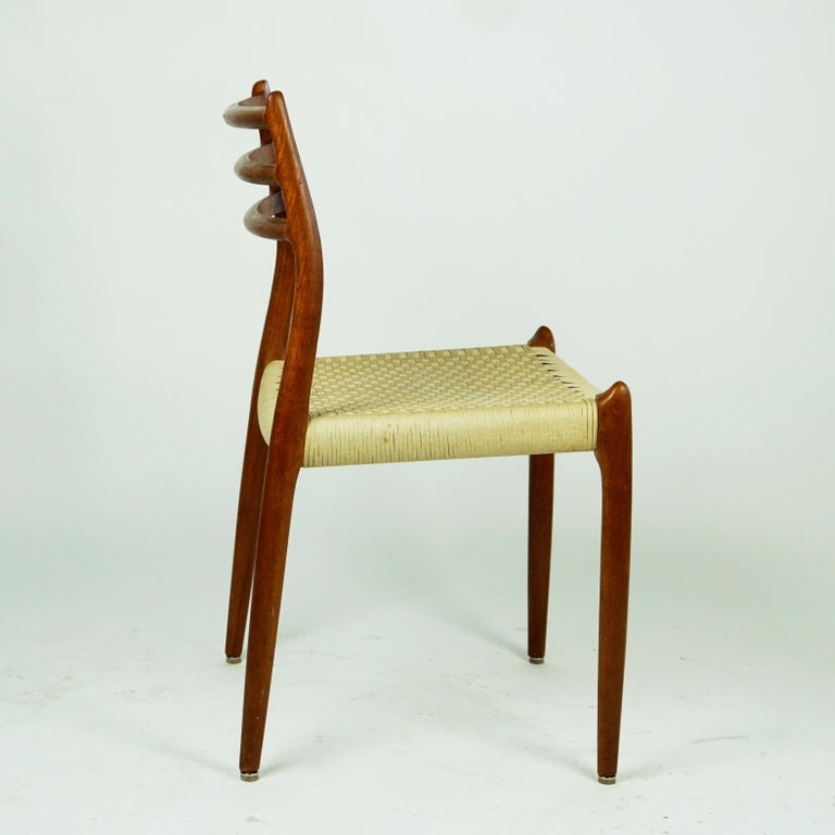 Scandinavian Modern Pair of Danish Teak Dining Chairs Mod. 78 by Niels Otto Möller For Sale