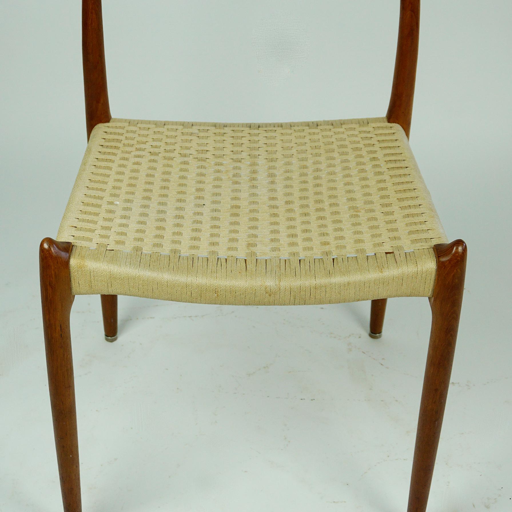 Pair of Danish Teak Dining Chairs Mod. 78 by Niels Otto Möller For Sale 1