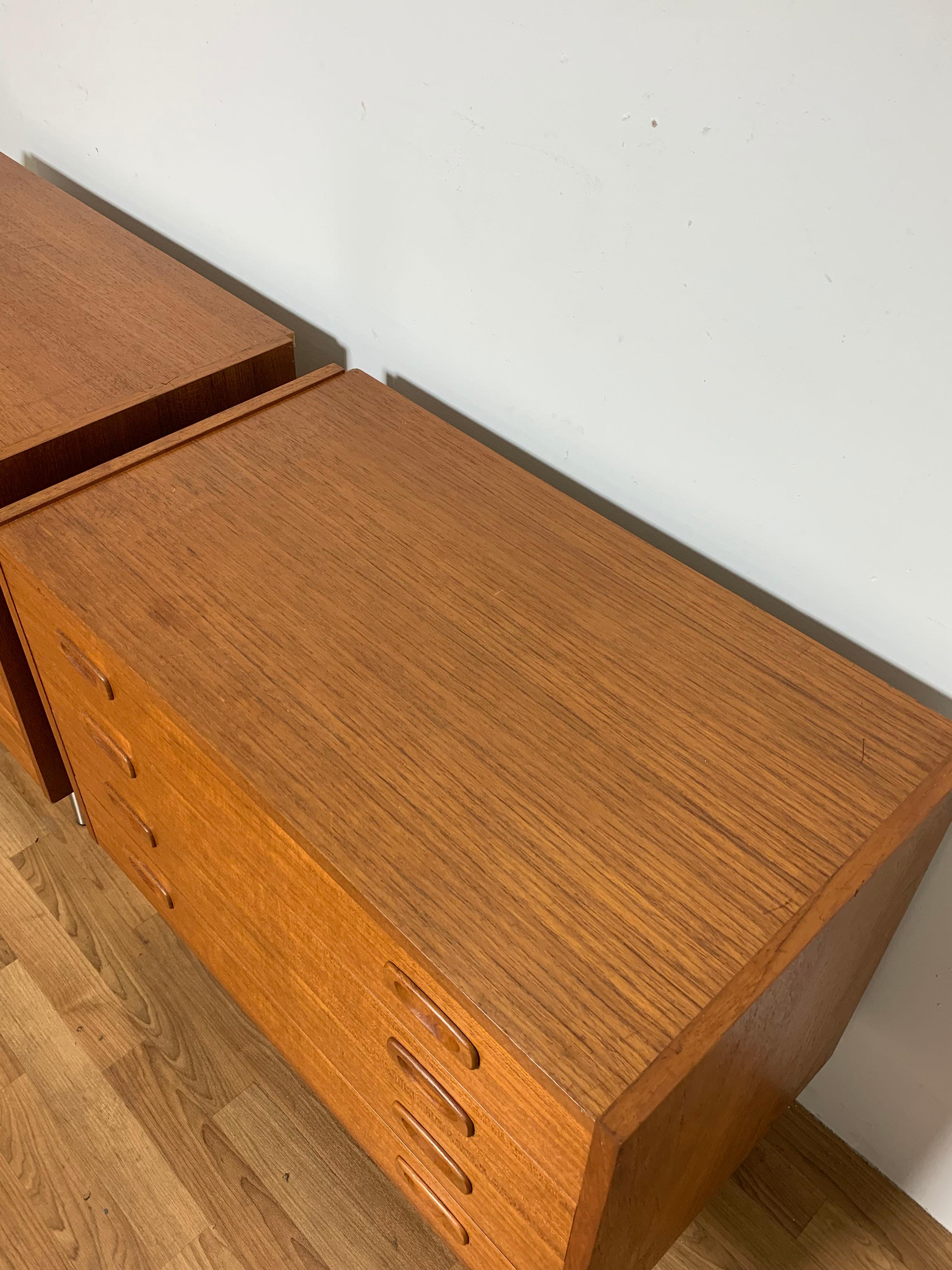 Pair of Danish Teak Dresser Cabinets, Circa 1960s 2